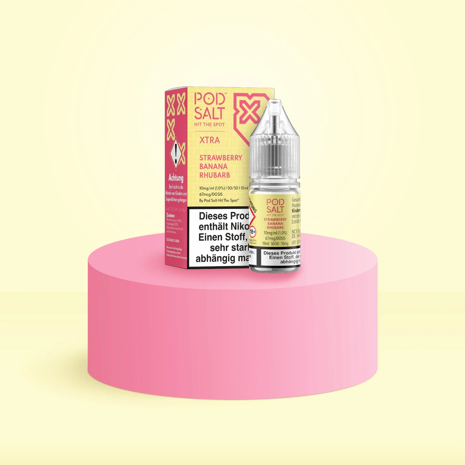 Pod Salt Xtra Nikotinsalz E-Liquid Strawberry Banana Rhubarb 10 ml mit 10 mg günstig bestellen 1