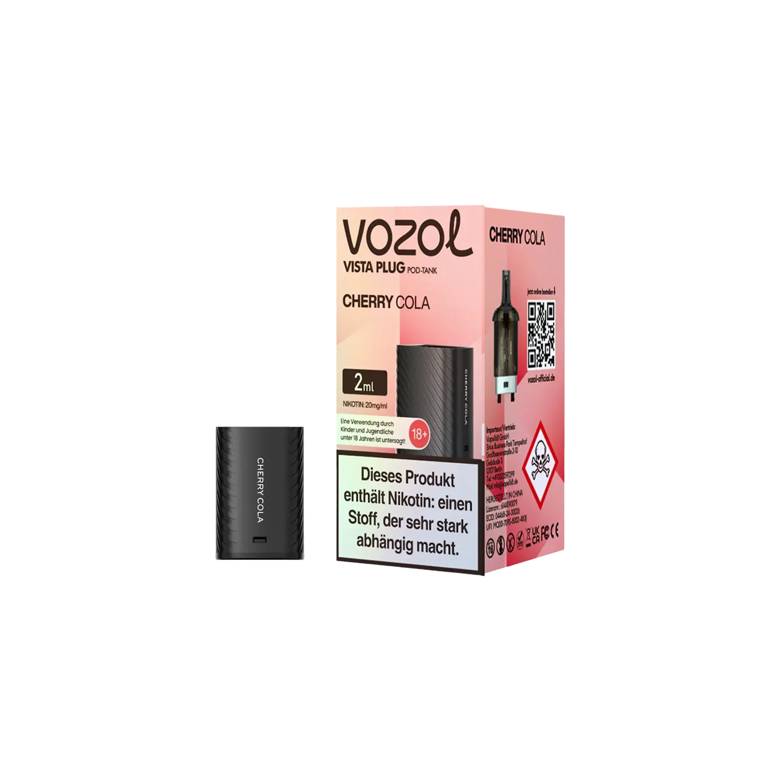 Vozol Vista Plug Cherry Cola 2 ml Verdampfer Pod – intensiv & einfach