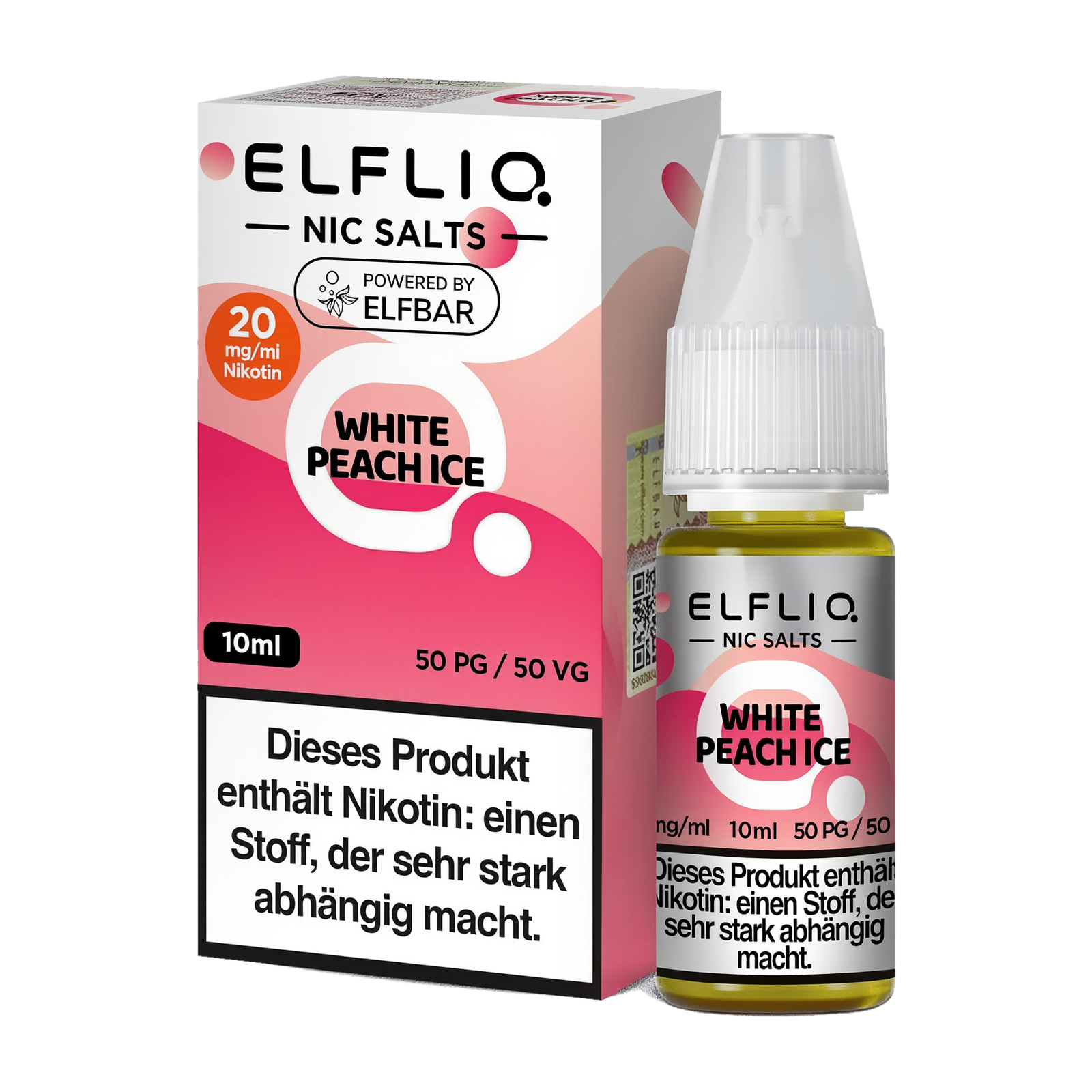 Elf Bar - ElfliQ - E-Liquid - Nicotine Salt - White Peach Ice - 20 mg