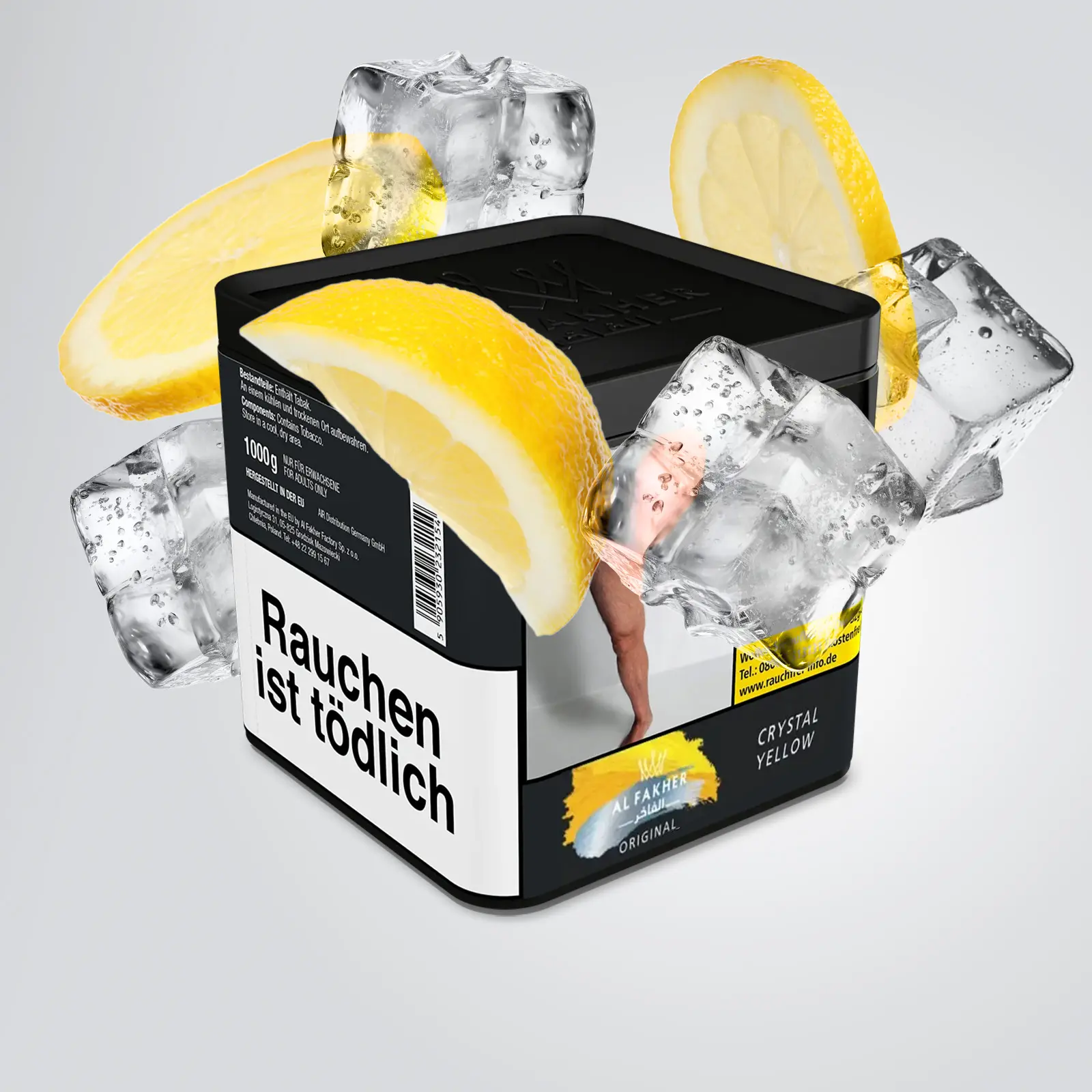 Al Fakher Crystal Yellow 1000 g Shisha-Tabak – Zitrone & Minze 1