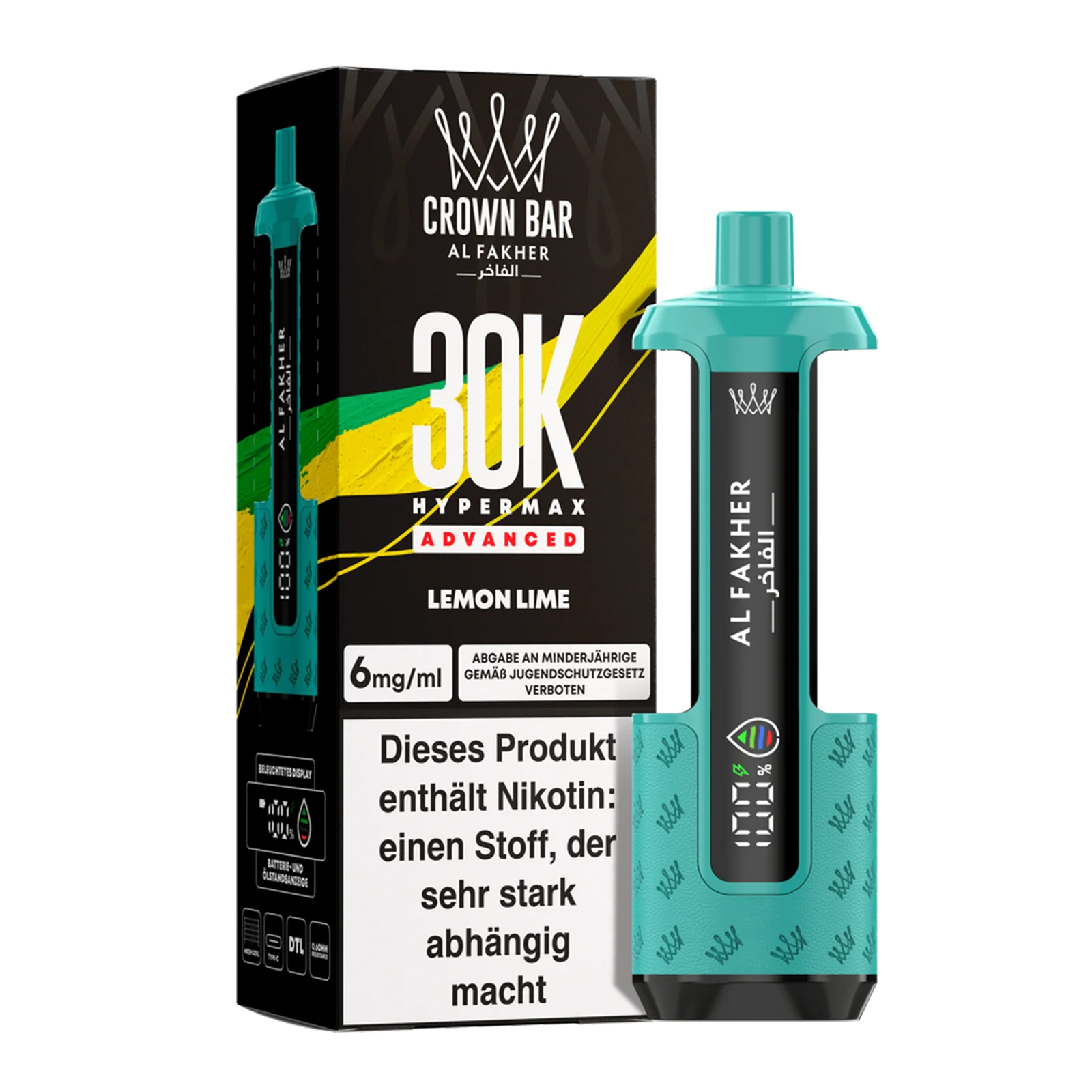 Al Fakher - Crown Bar - Hypermax - Advanced - 30K - Lemon Lime2
