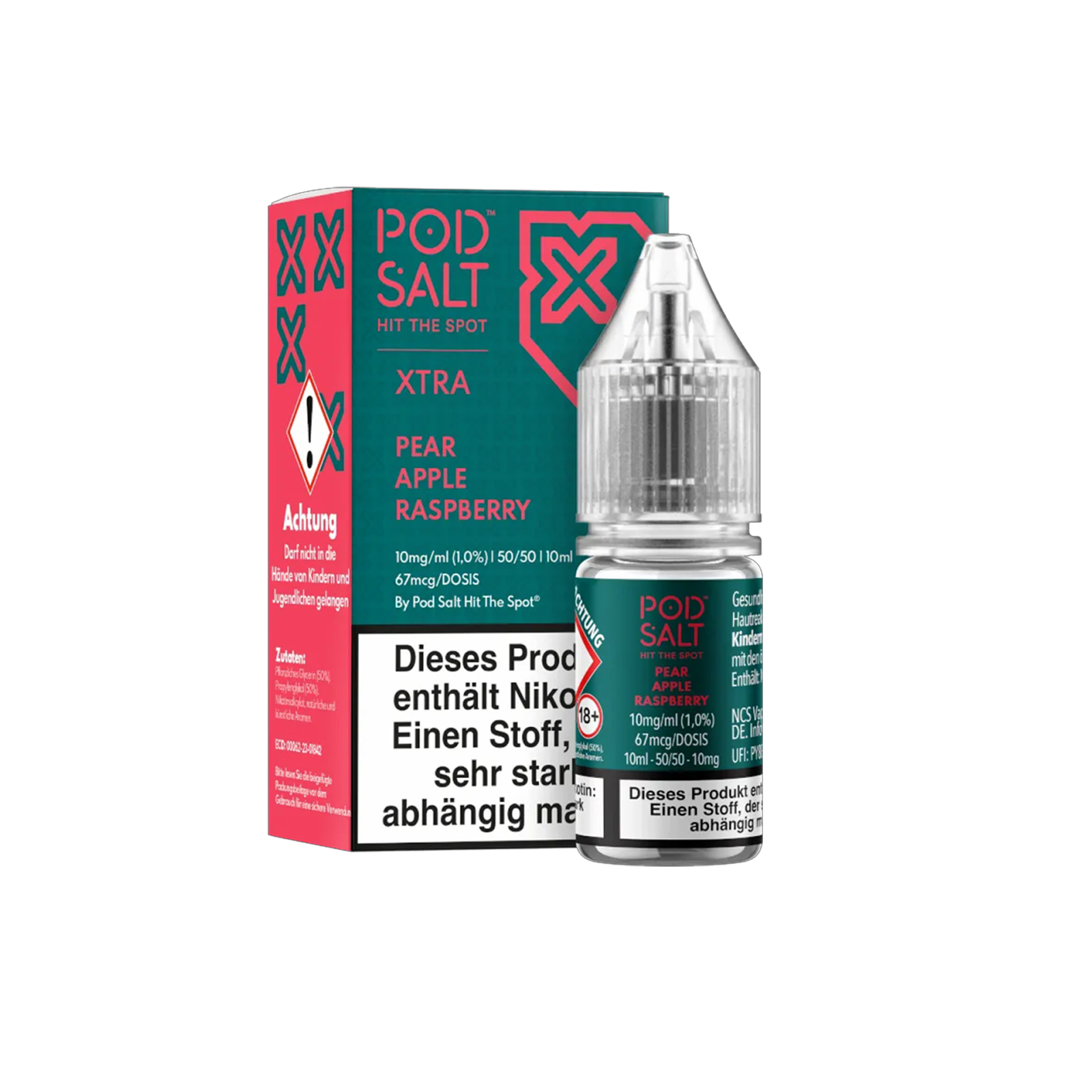 Pod Salt Xtra - E-Liquid - Nicotine Salt - Pear Apple Raspberry - 10 ml - 10 mg