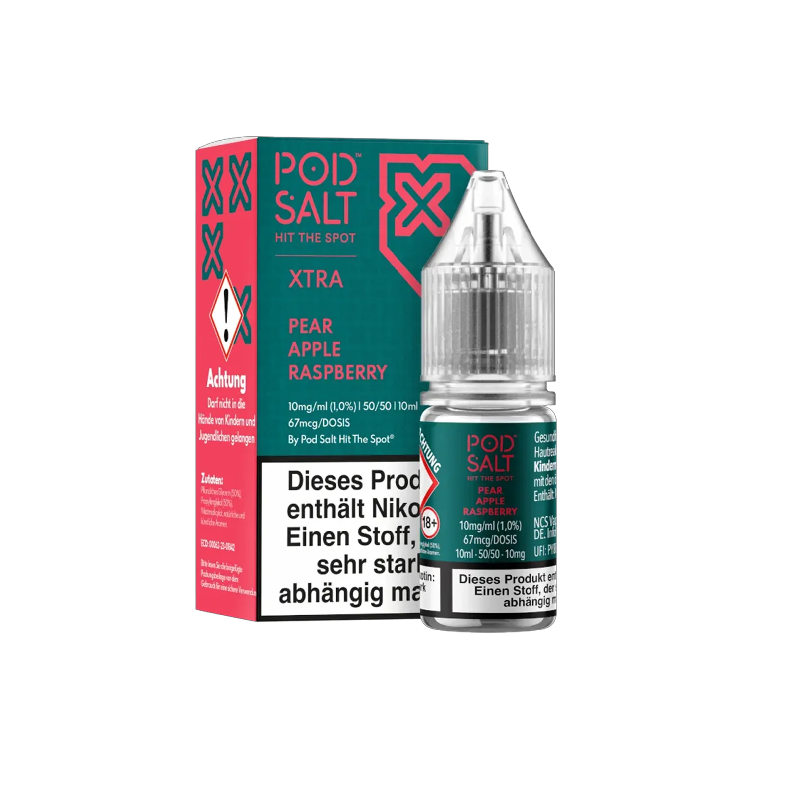 Pod Salt Xtra - E-Liquid - Nicotine Salt - Pear Apple Raspberry - 10 ml - 10 mg