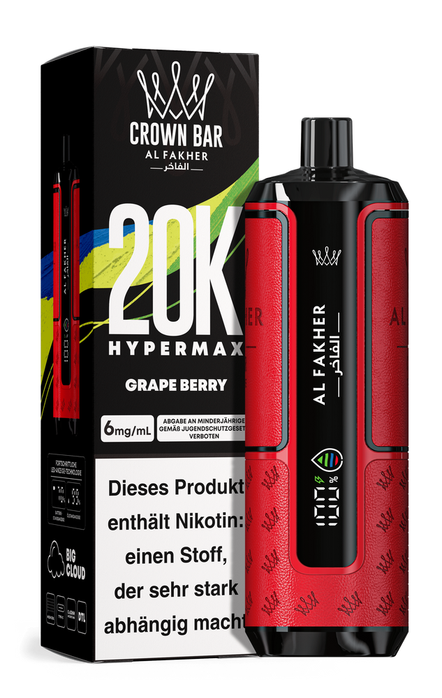 Al Fakher - Crown Bar - Hypermax - 20k - Grape Berry 1