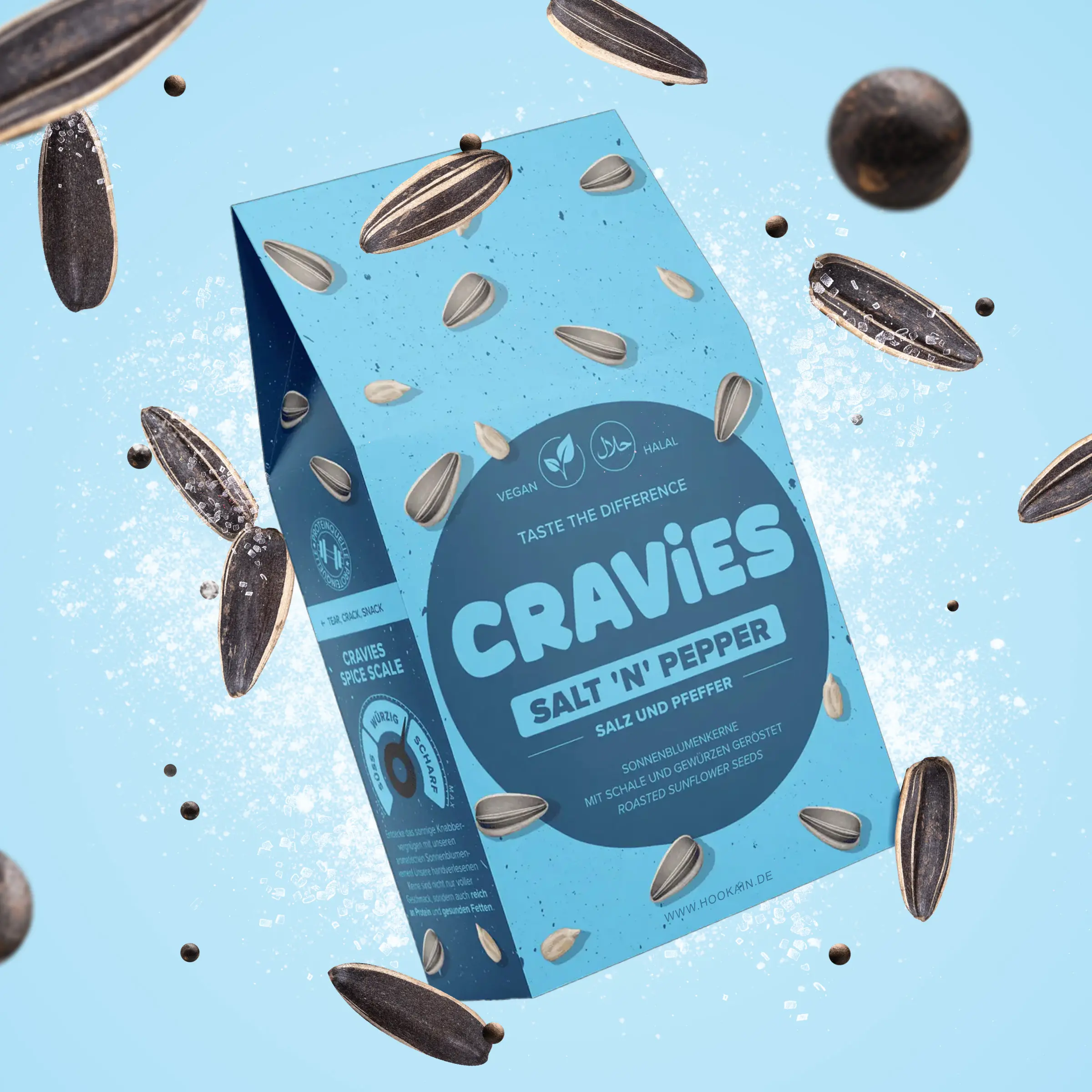 Cravies - Salt 'n' Pepper - Sunflower seeds - 60 g Cravies Sonnenblumenkerne Salt 'n' Pepper 60g | Günstig Online 1