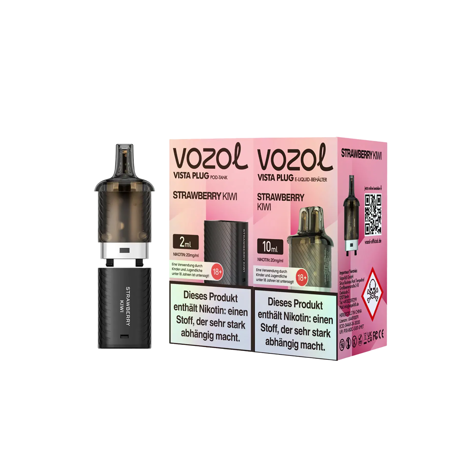 Vozol Vista Plug Bundle Strawberry Kiwi 10 + 2 ml – 15.000 Züge