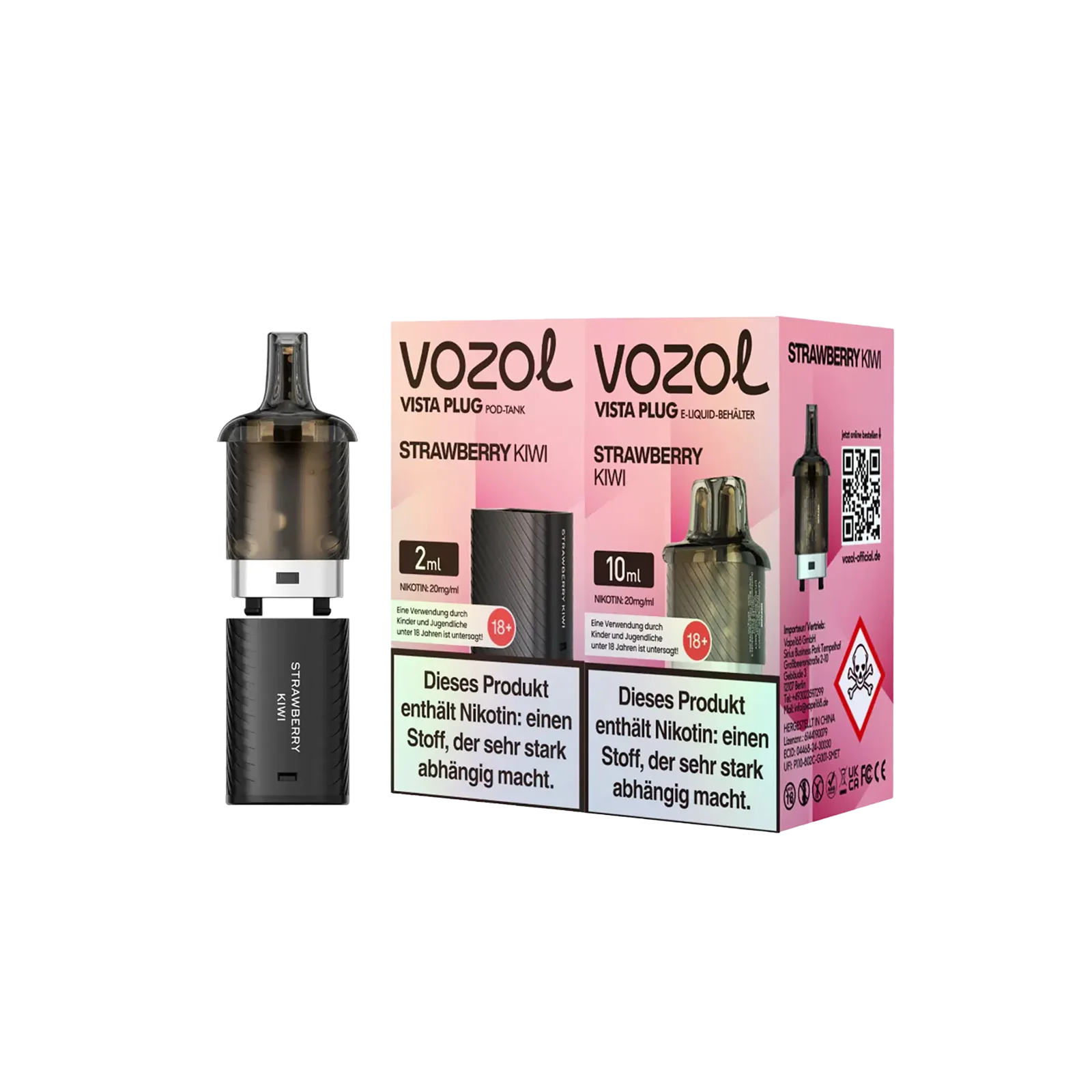 Vozol Vista Plug Bundle Strawberry Kiwi 10 + 2 ml – 15.000 Züge