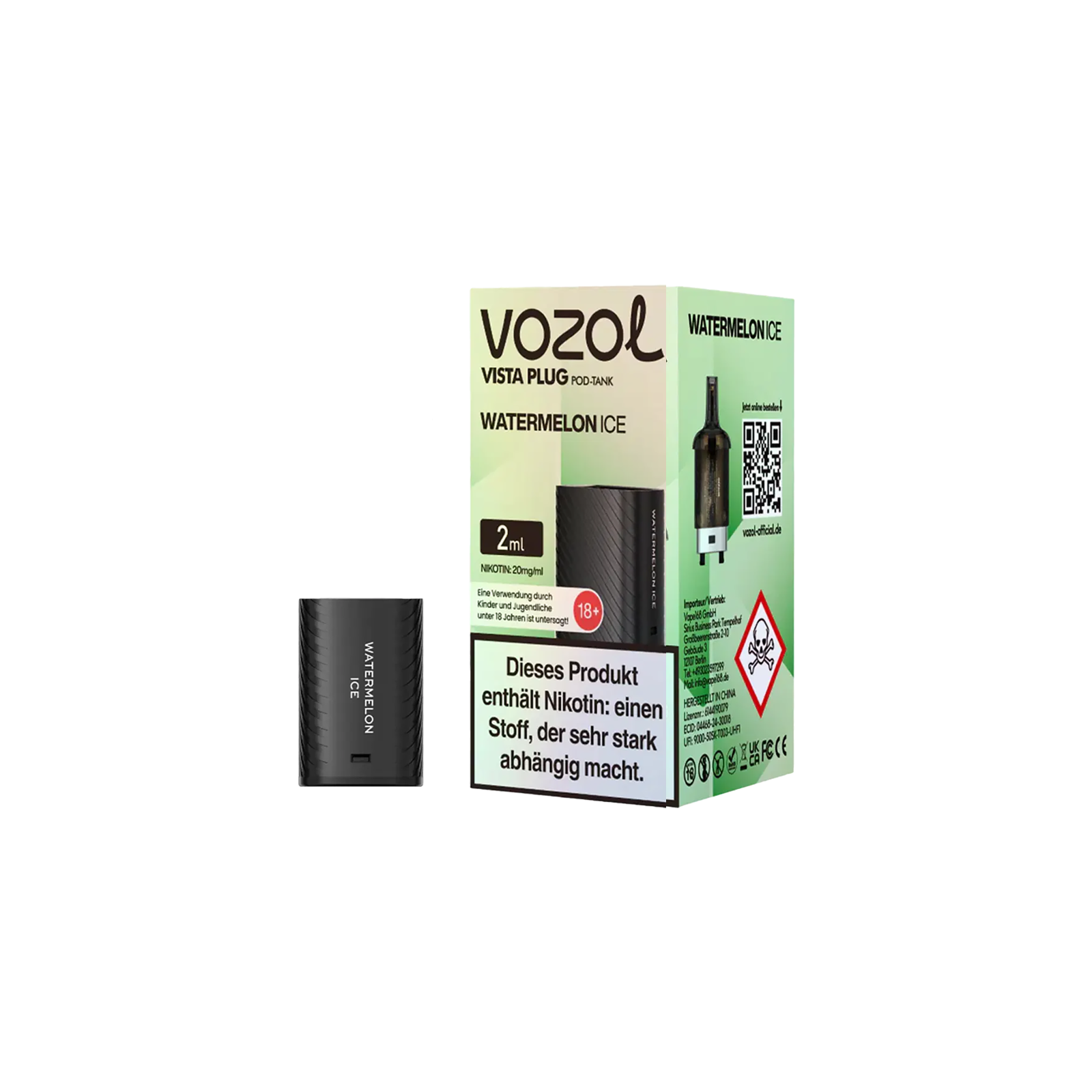 Vozol Vista Plug Watermelon Ice 2 ml Verdampfer Pod – Frisches Dampfen