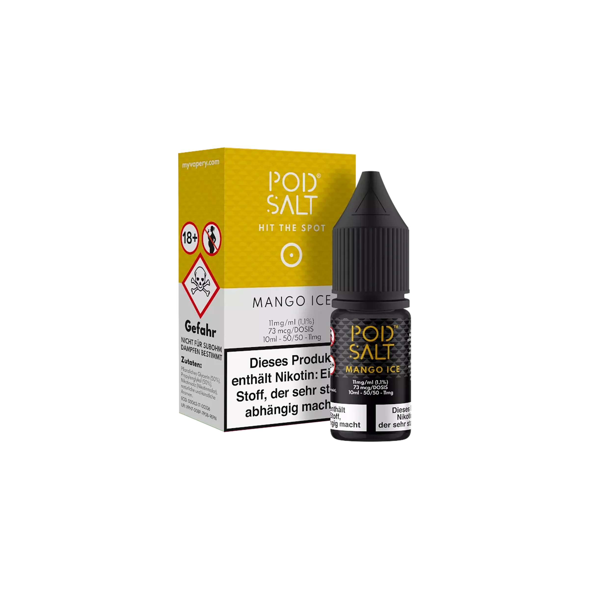 Pod Salt - E-Liquid - NicSalt - Mango Ice - 10 ml - 11 mg
