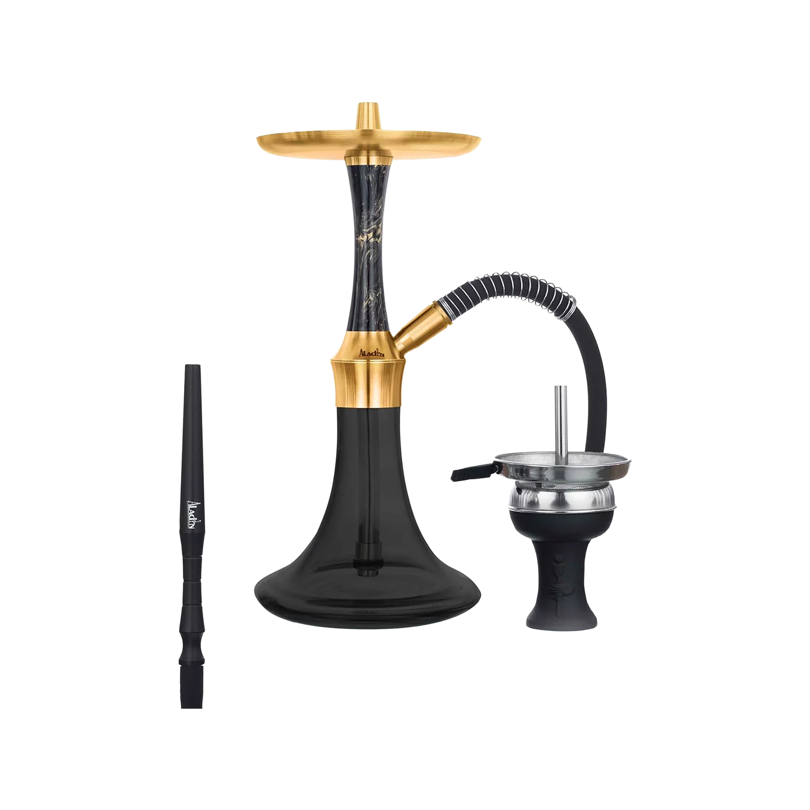 Aladin EPOX 360 Flat Black Gold – Shisha mit 9 Blow-Offs 1