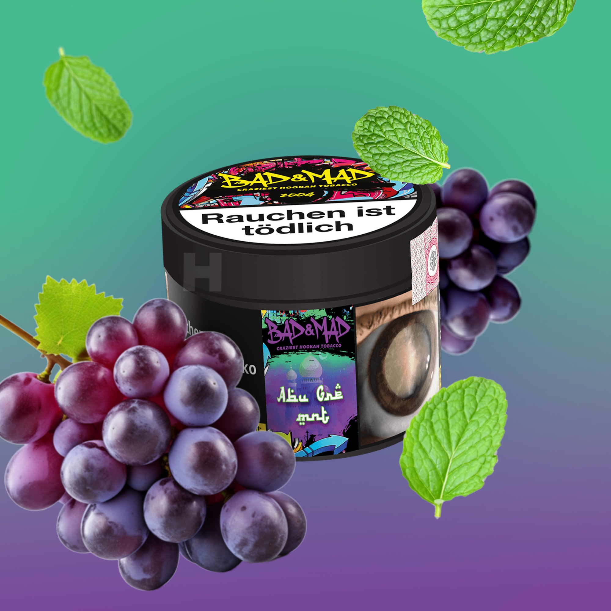 Bad & Mad Abu Grape Mint 200 g | Shisha Tabak Sorten günstig bestellen 1