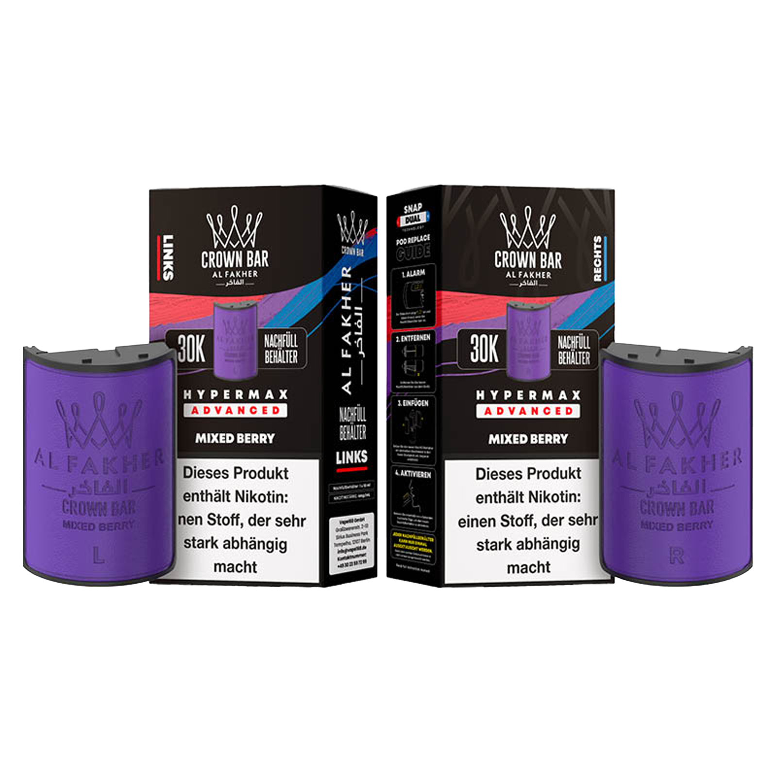Al Fakher - Crown Bar - Hypermax - Advanced - 30K - Mixed Berry 3