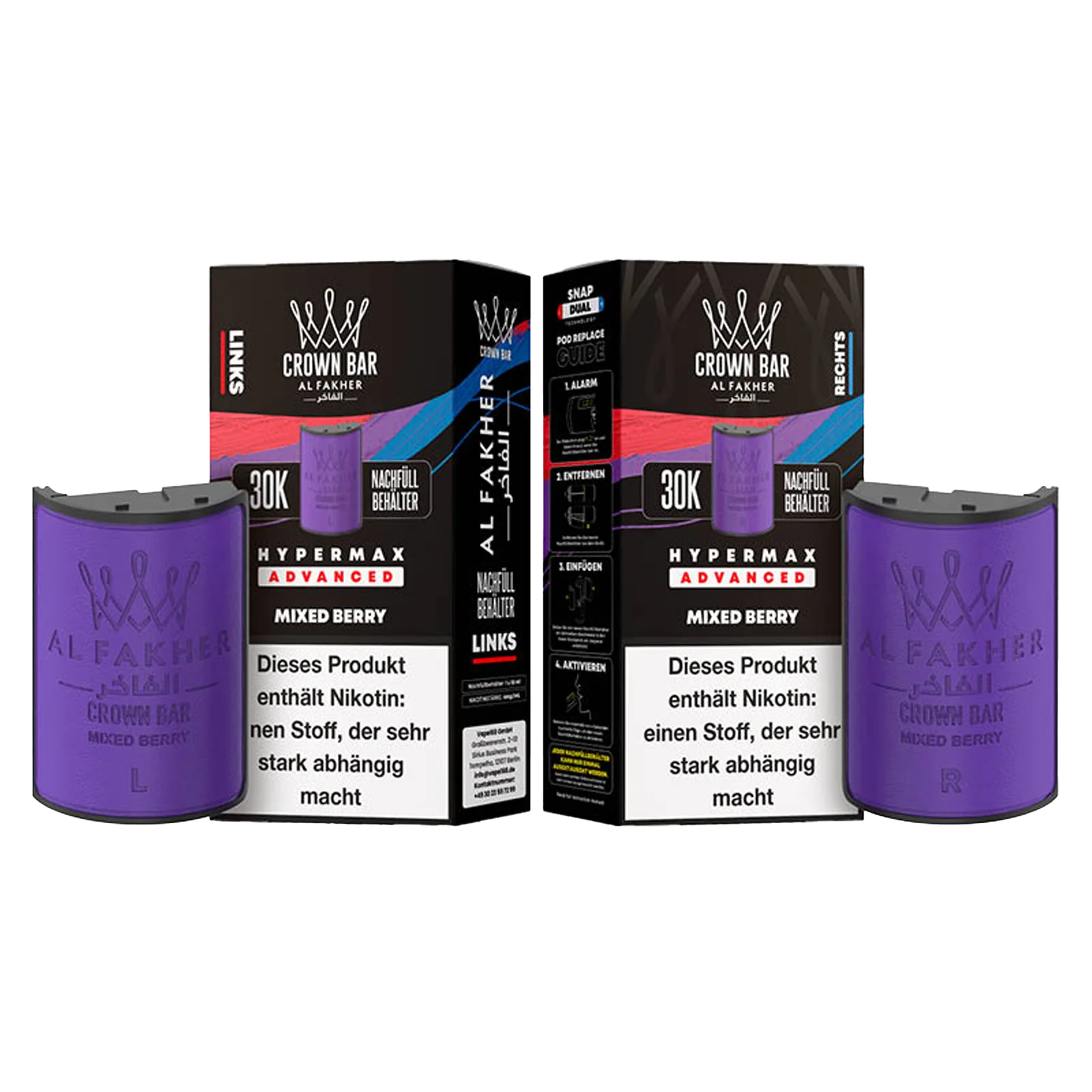 Al Fakher - Crown Bar - Hypermax - Advanced - 30K - Mixed Berry 3