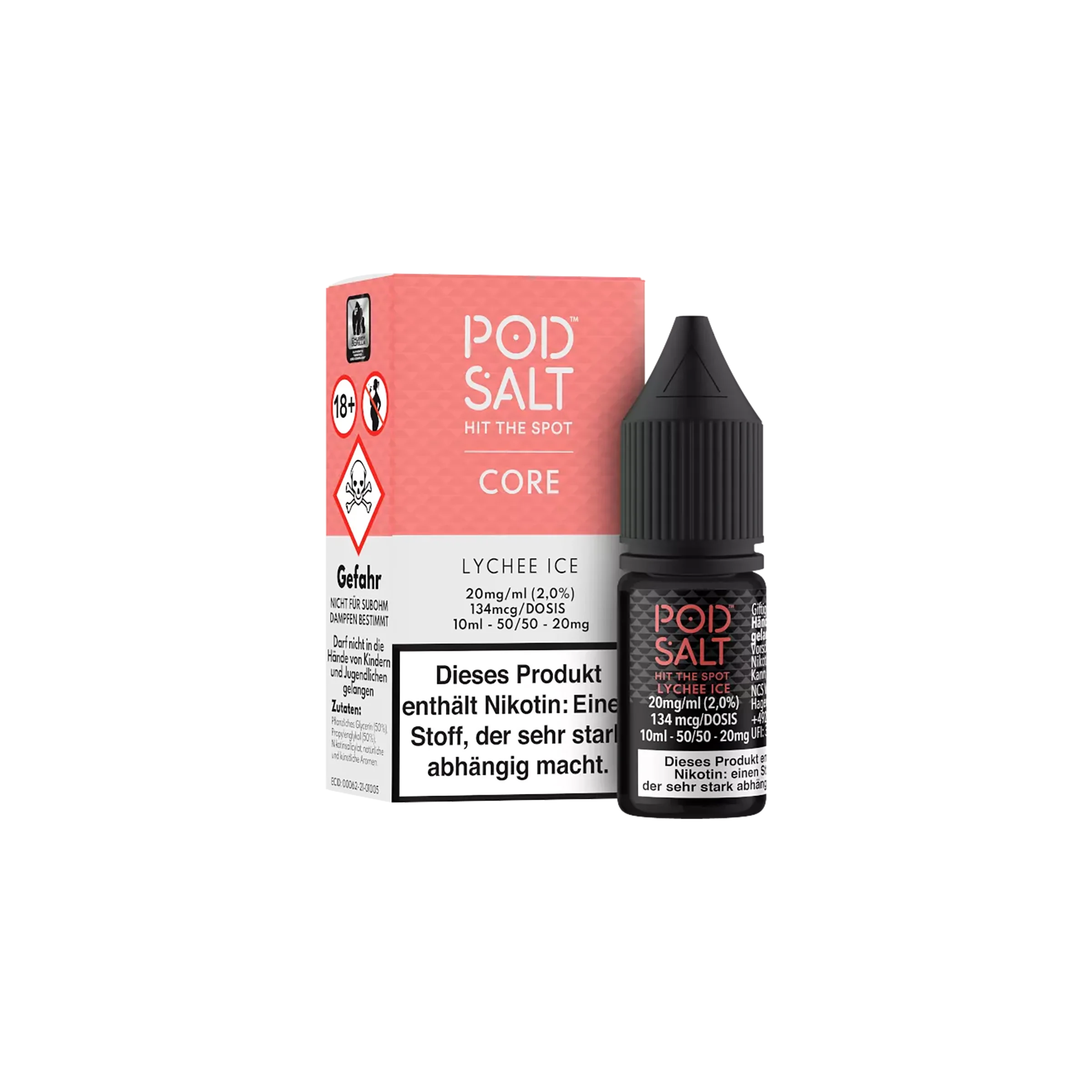 Pod Salt Core - E-Liquid - NicSalt - Lychee Ice - 10 ml - 20 mg