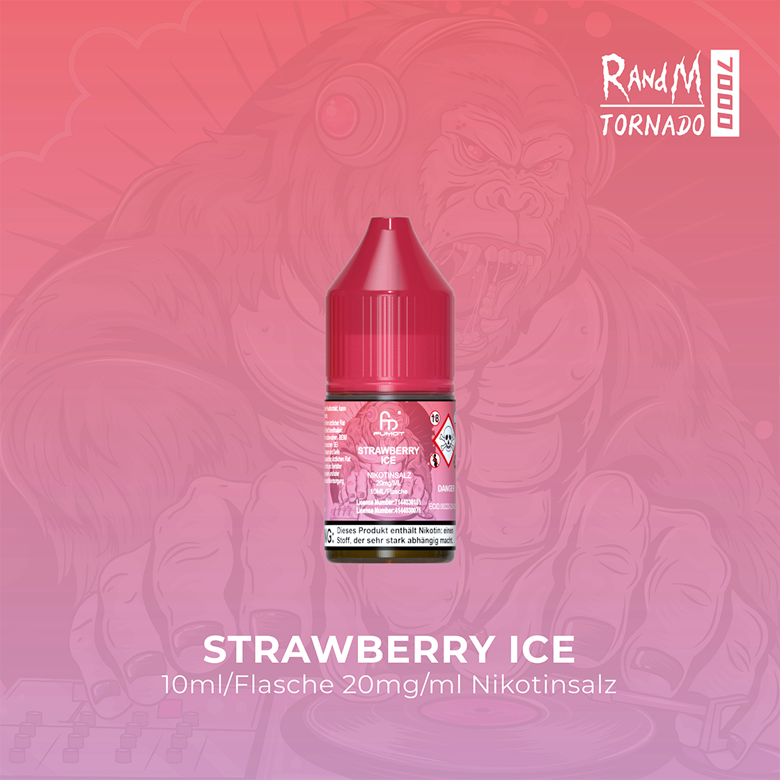 RandM Tornado 7000 Strawberry Ice E-Liquid Nikotinsalz 20 mg | Vape Liquids 1