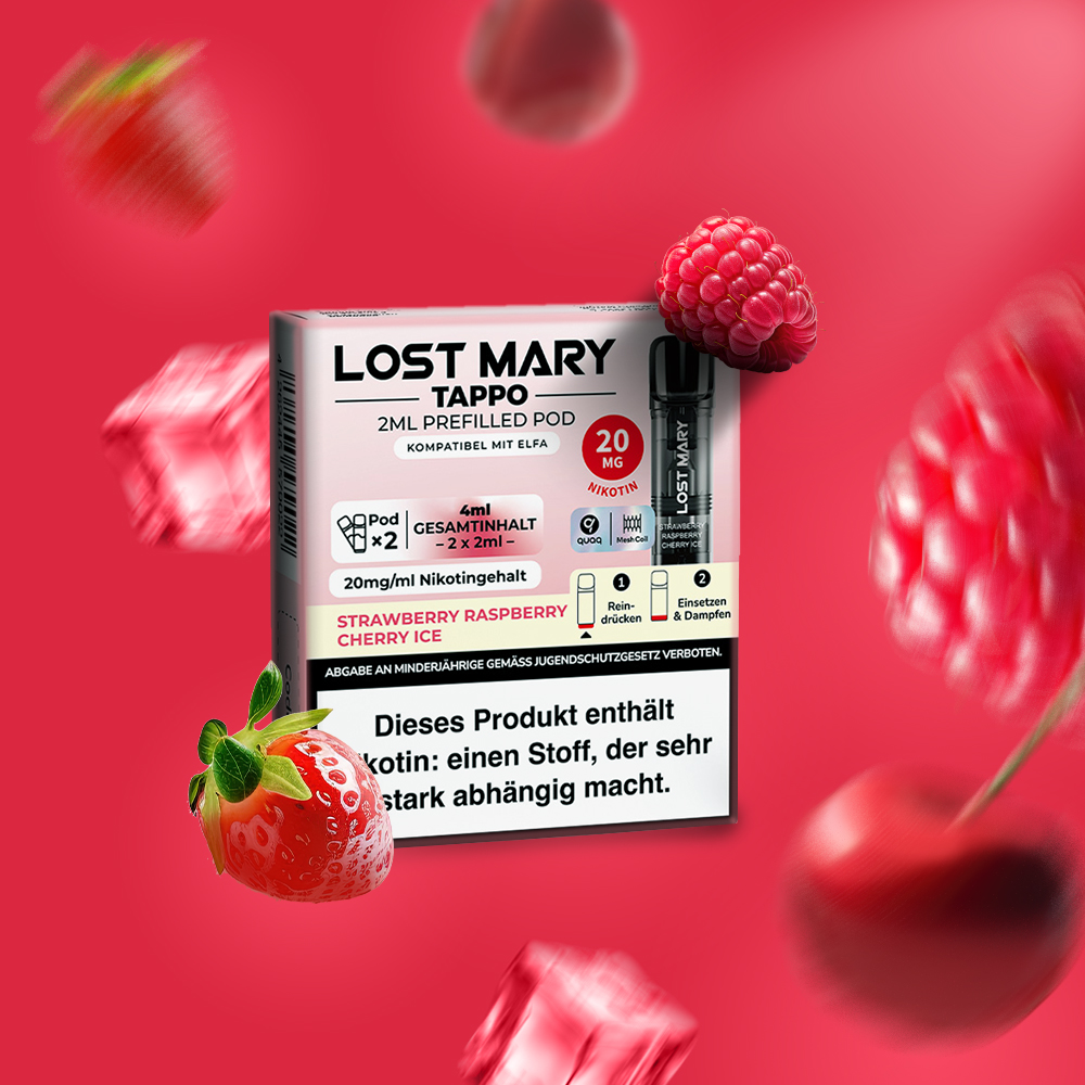 Lost Mary - Tappo - Prefilled Pods Strawberry Raspberry Cherry Ice 1