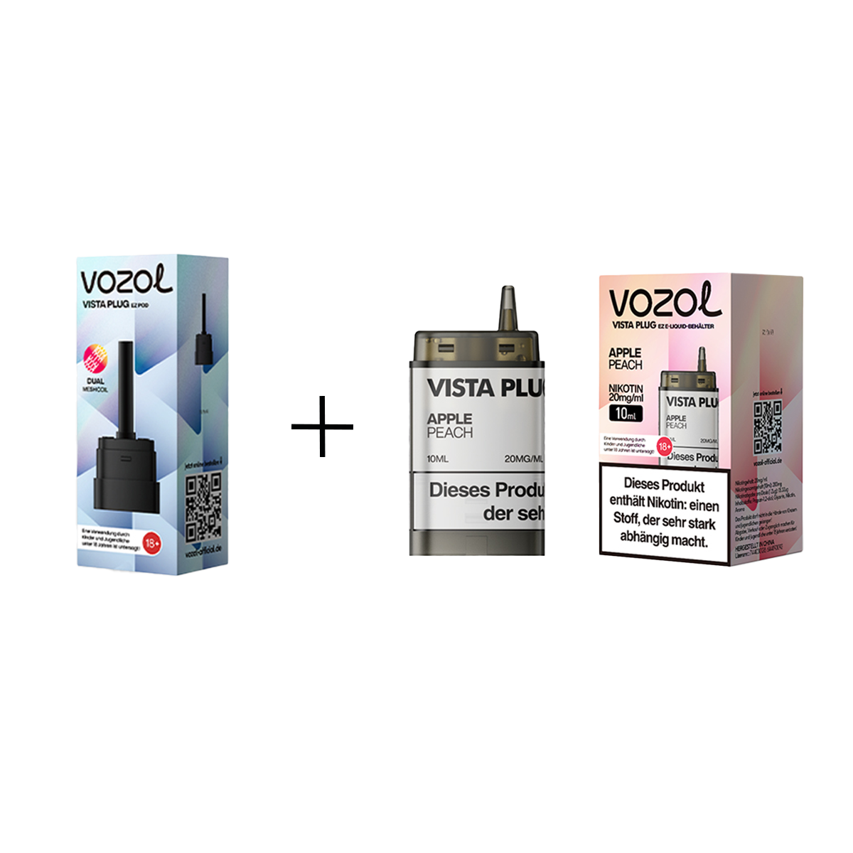 Vozol - Vista Plug Set - EZ Pod Apple Peach + Empty Pod