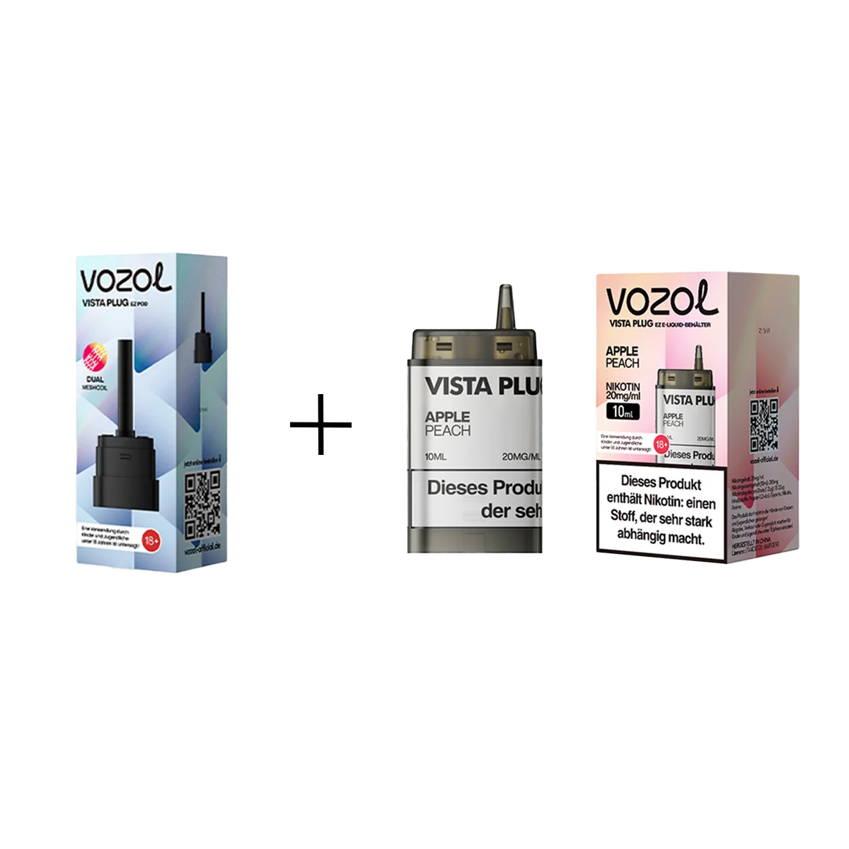 Vozol - Vista Plug Set - EZ Pod Apple Peach + Empty Pod