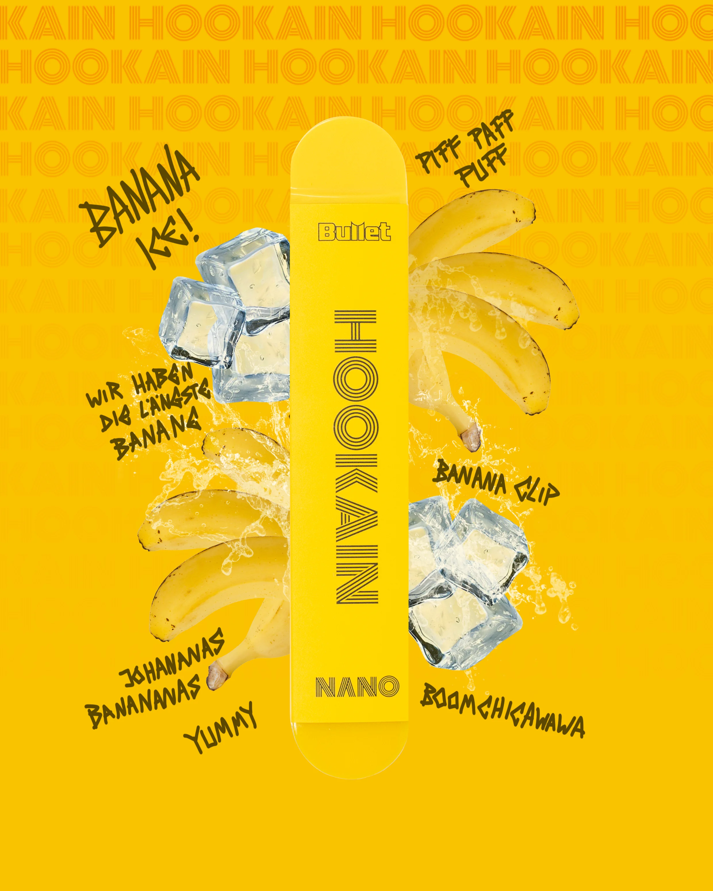 HOOKAiN Nano X Vapestick Banana Ice  Einweg E-Zigarette