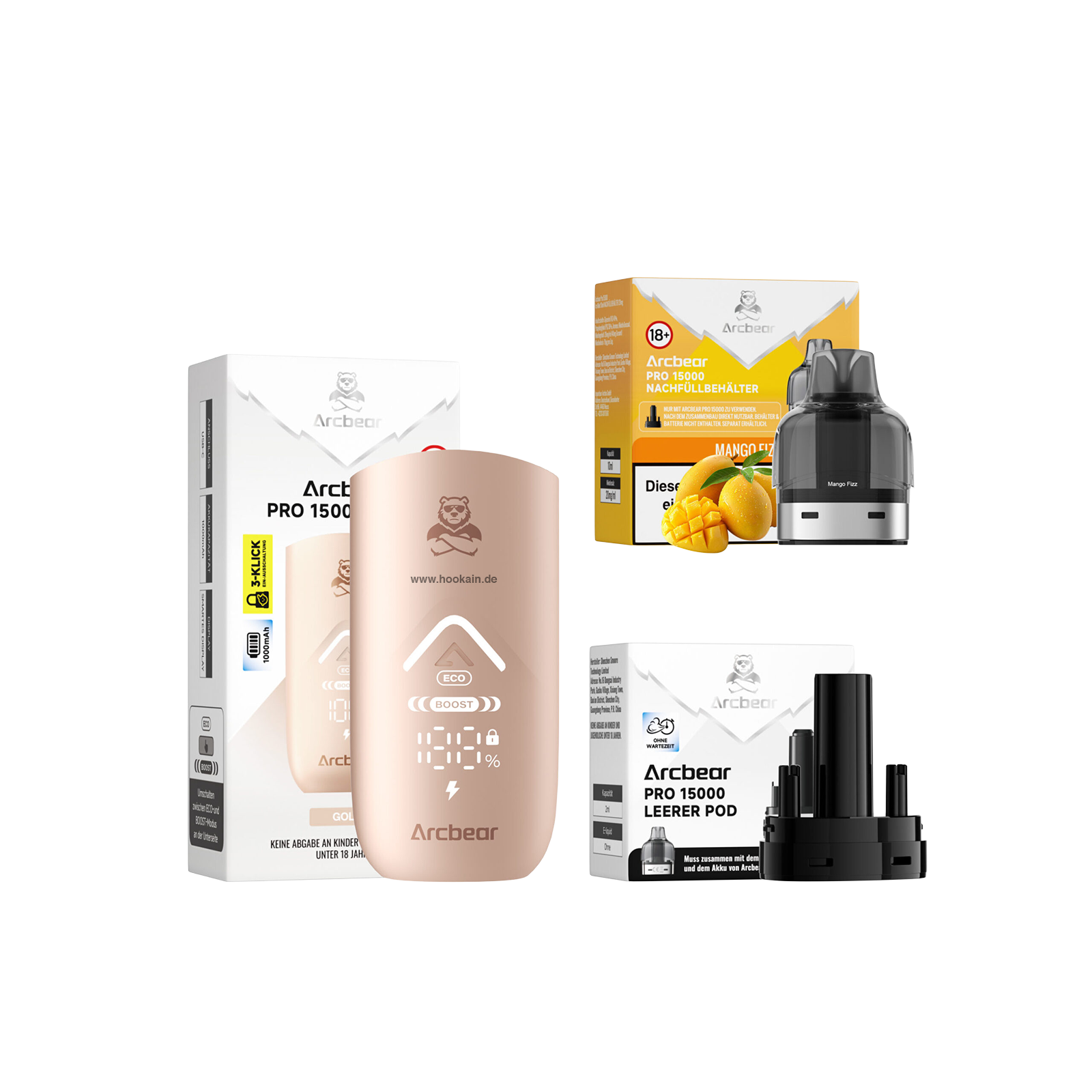 Arcbear Mango Fizz Starter Kit 10ml Pod-System – Dual Mesh Coil