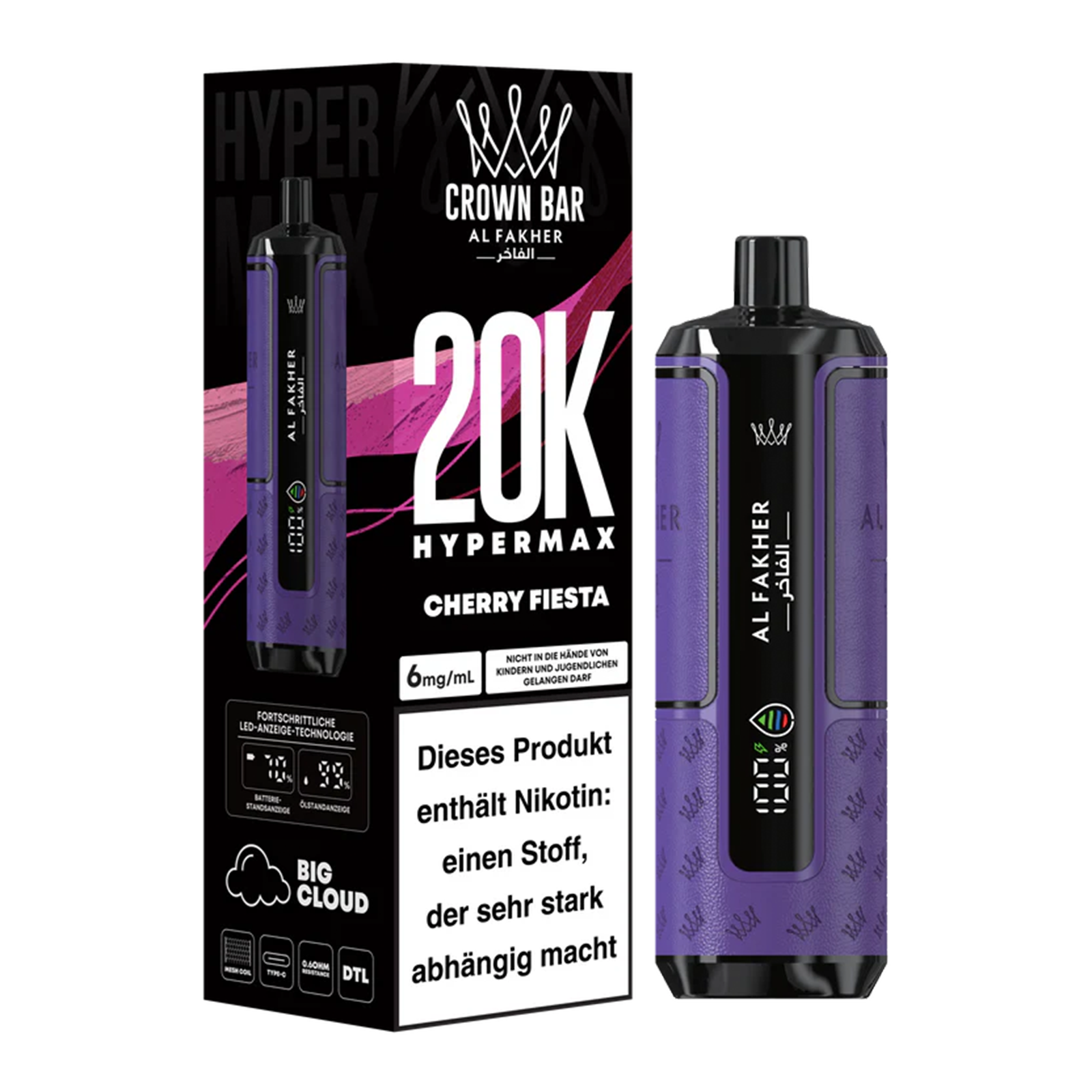 Al Fakher - Crown Bar - Hypermax - 20k - Cherry Fiesta 2
