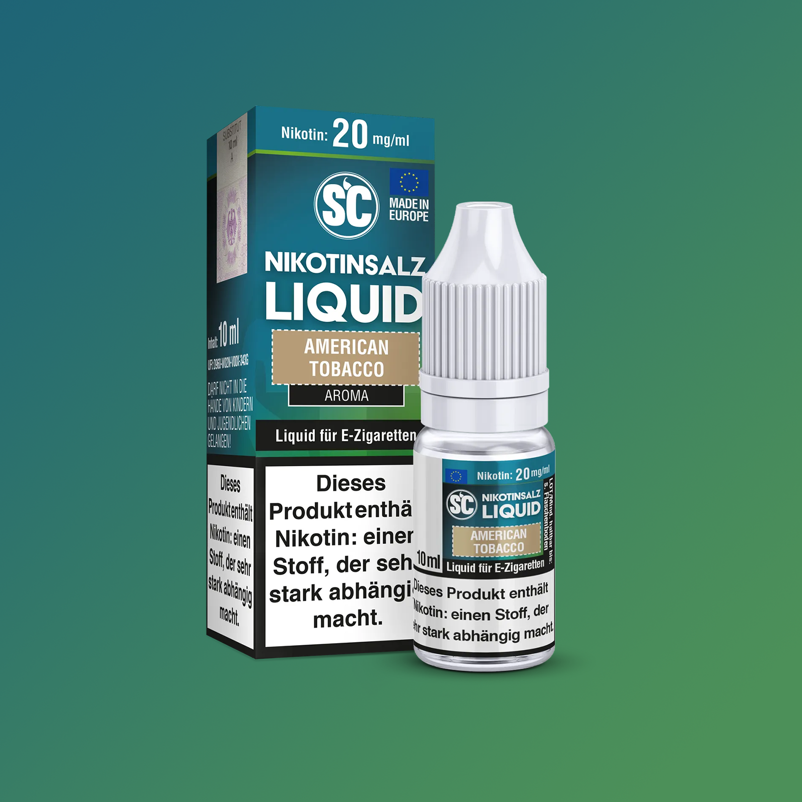 SC American Tobacco Nikotinsalz Liquid 10ml Flasche mit 20mg/ml Nikotin 1