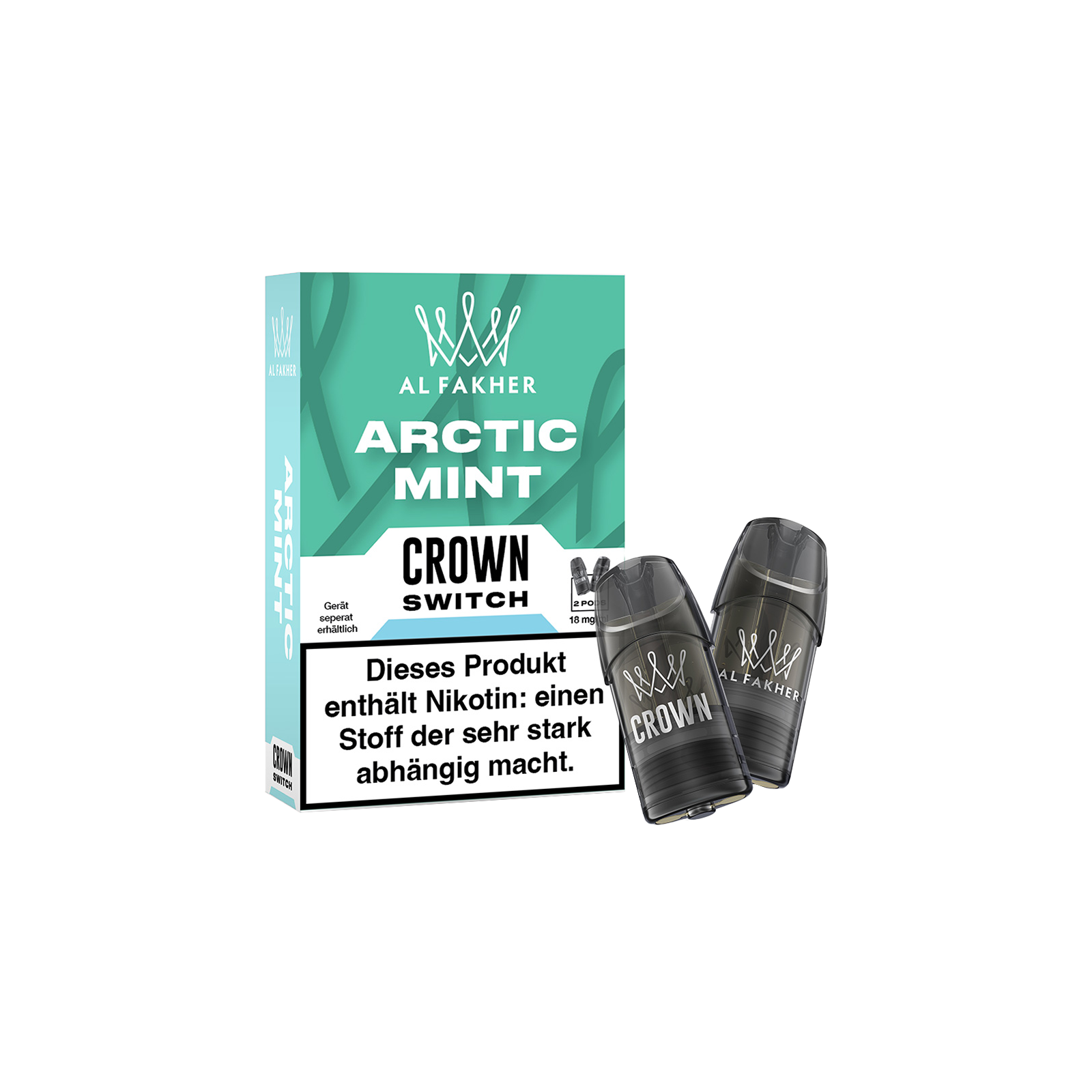 Al Fakher - Crown Switch - Prefilled Pods - 2 Stk. - Arctic Mint1