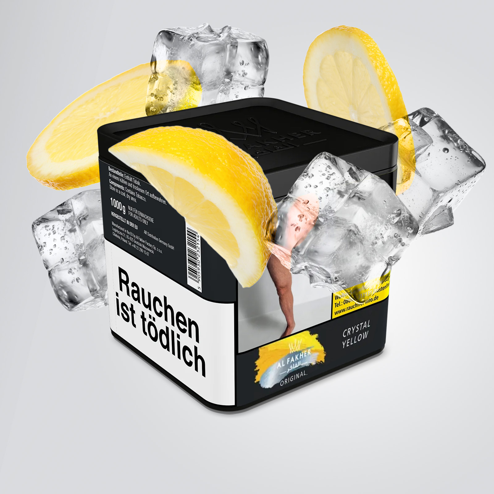 Al Fakher Crystal Yellow 1000 g Shisha-Tabak &ndash; Zitrone & Minze 1