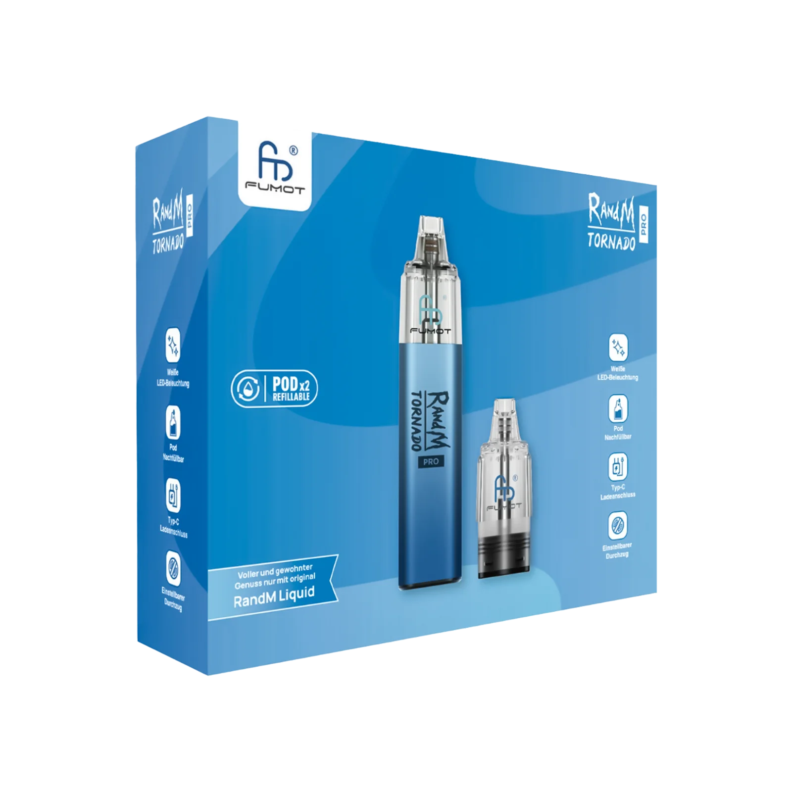RandM Tornado Pro Pod Kit Blau| E-Zigaretten günstig online 4 RandM Tornado Pro Pod Kit Blau| E-Zigaretten günstig online 4