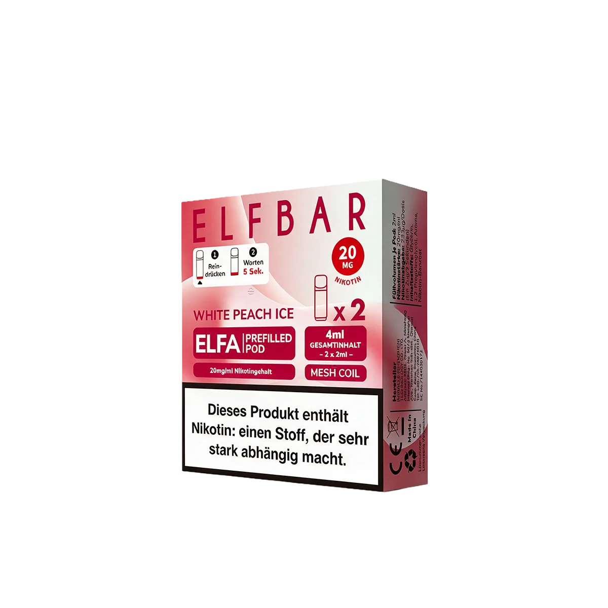 Elf Bar - ELFA - Prefilled Pod - White Peach Ice1