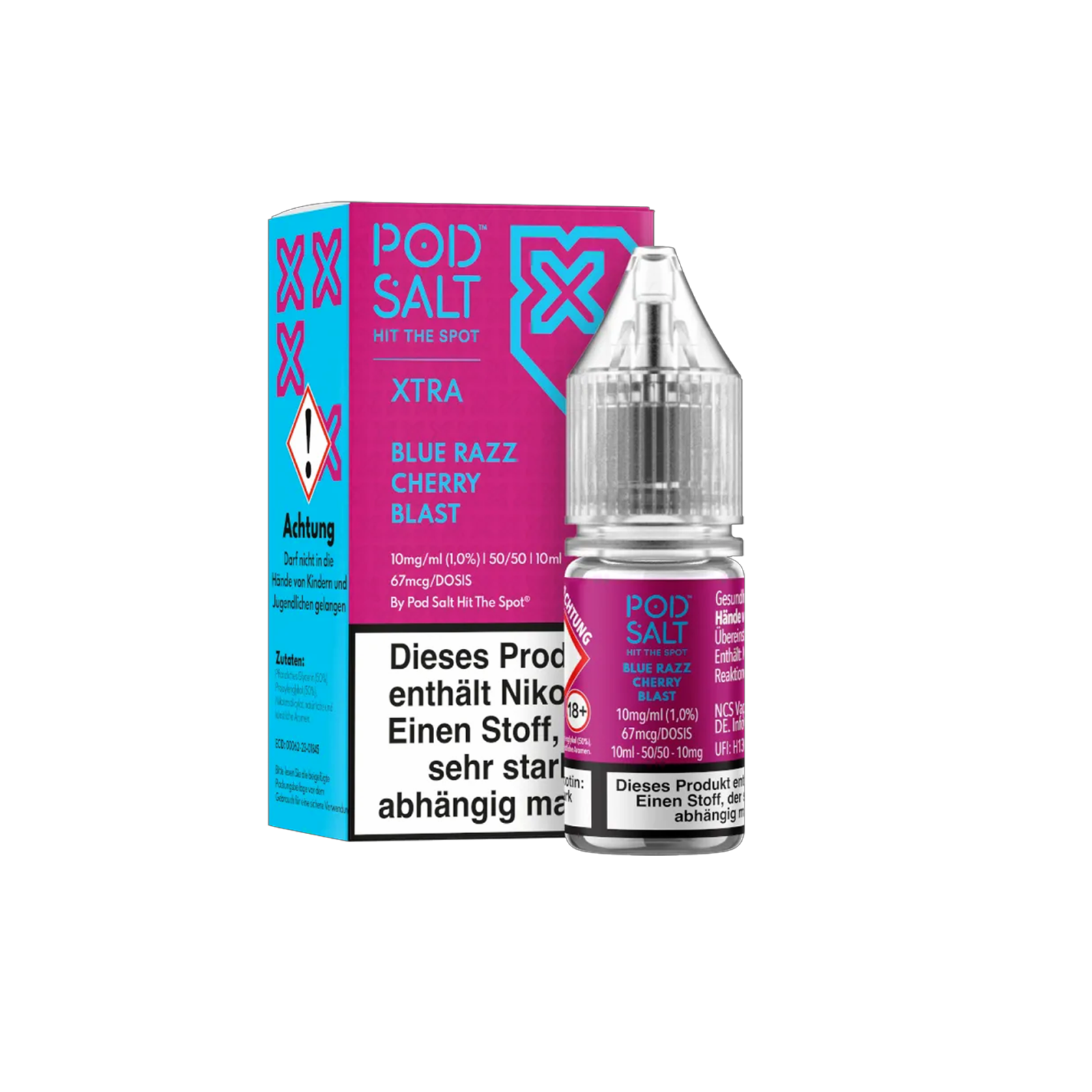 Pod Salt Xtra - E-Liquid - Nicotine Salt - Blue Razz Cherry Blast - 10 ml - 10 mg