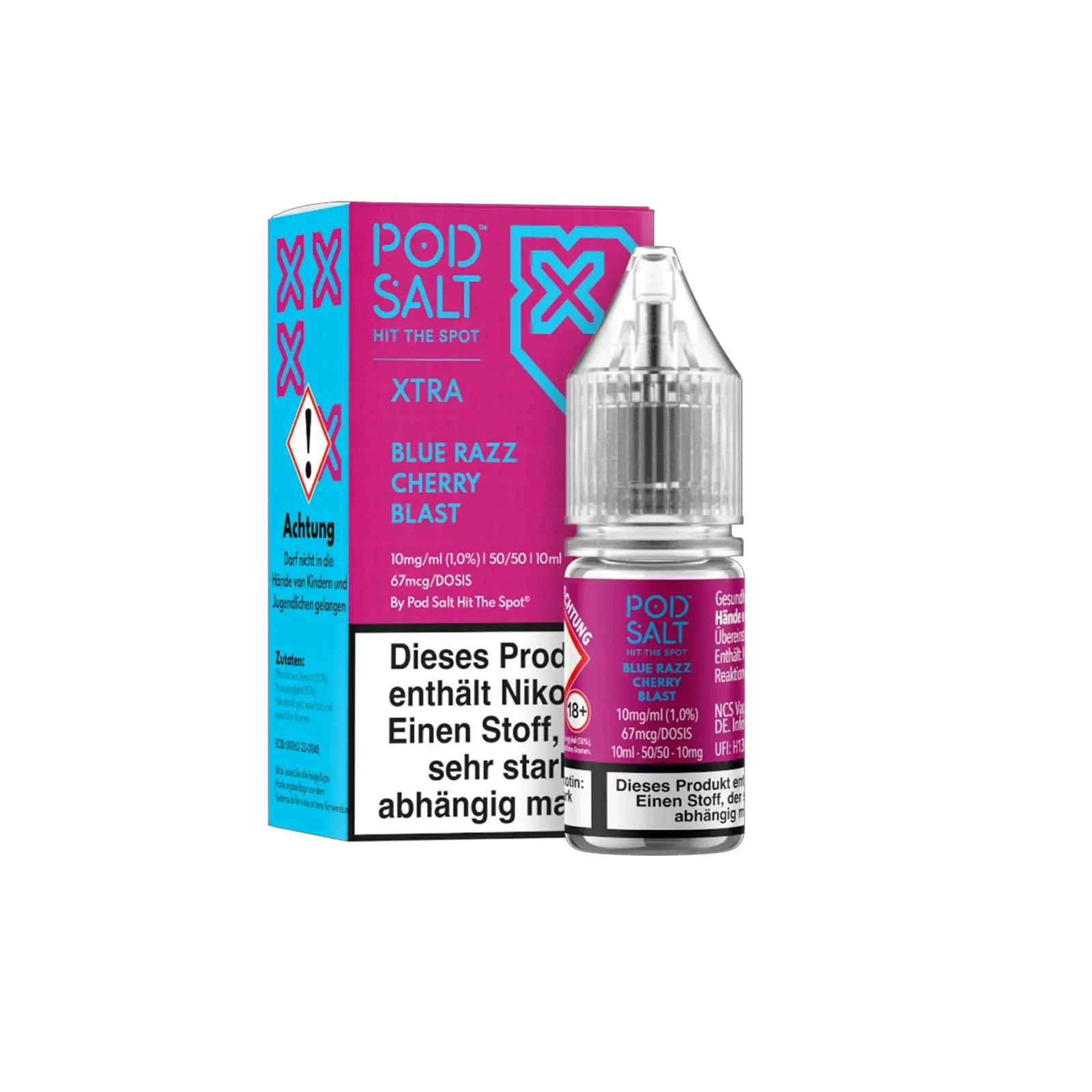 Pod Salt Xtra - E-Liquid - Nicotine Salt - Blue Razz Cherry Blast - 10 ml - 10 mg
