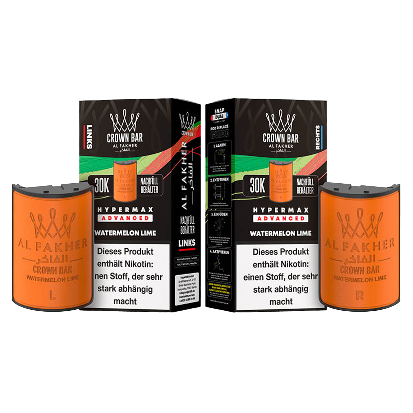 Al Fakher - Crown Bar - Hypermax - Advanced - 30K - Watermelon Lime 3