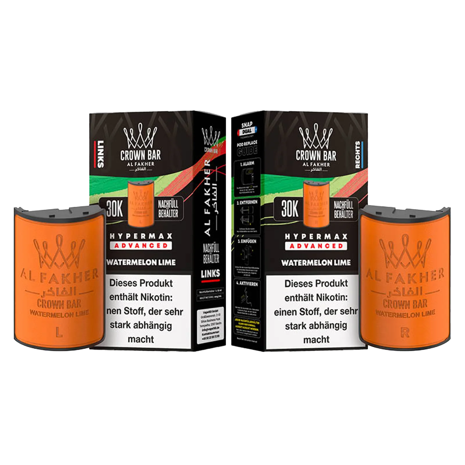 Al Fakher - Crown Bar - Hypermax - Advanced - 30K - Watermelon Lime 3