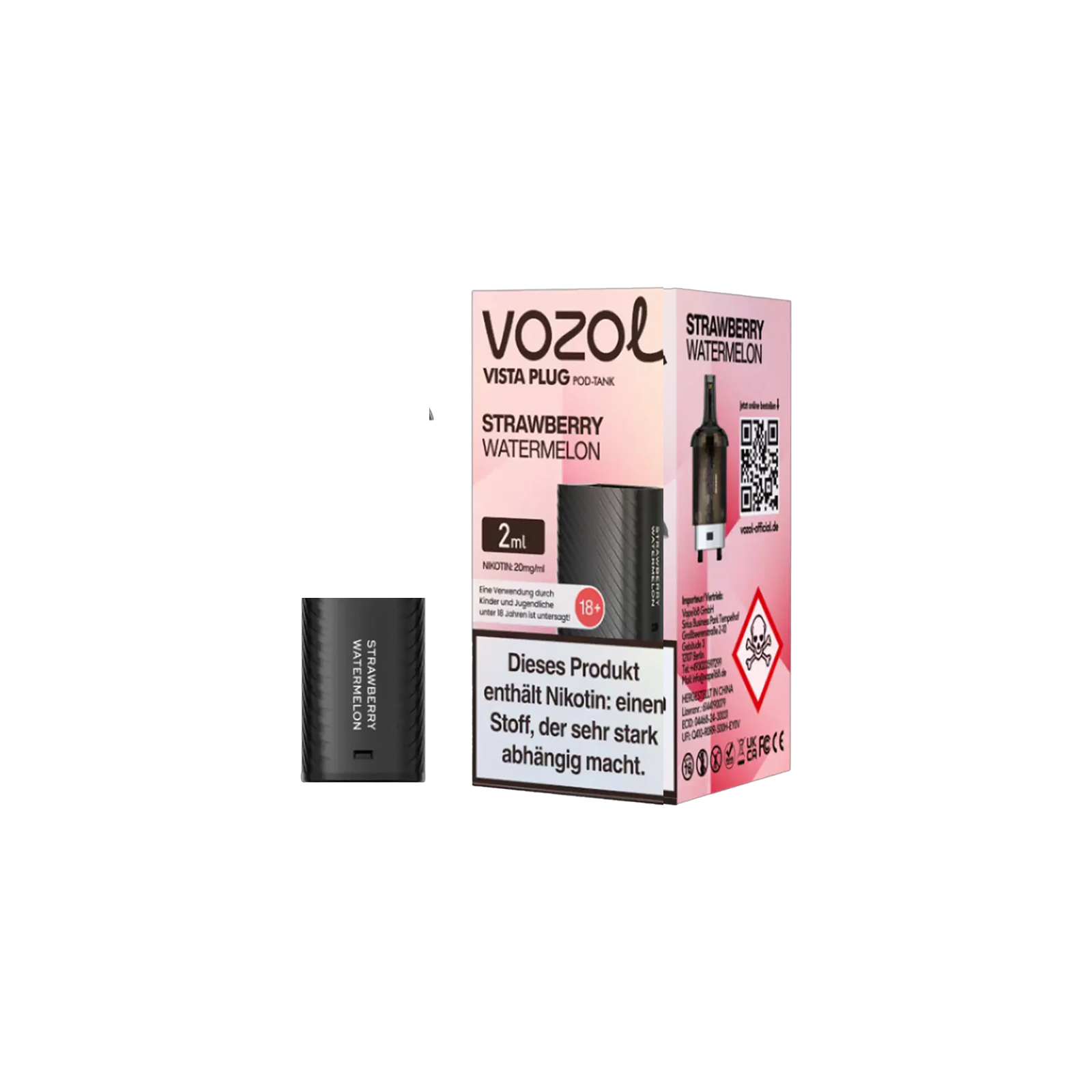 Vozol Vista Plug Strawberry Watermelon 2ml Verdampfer Pod – Intensiver Geschmack.