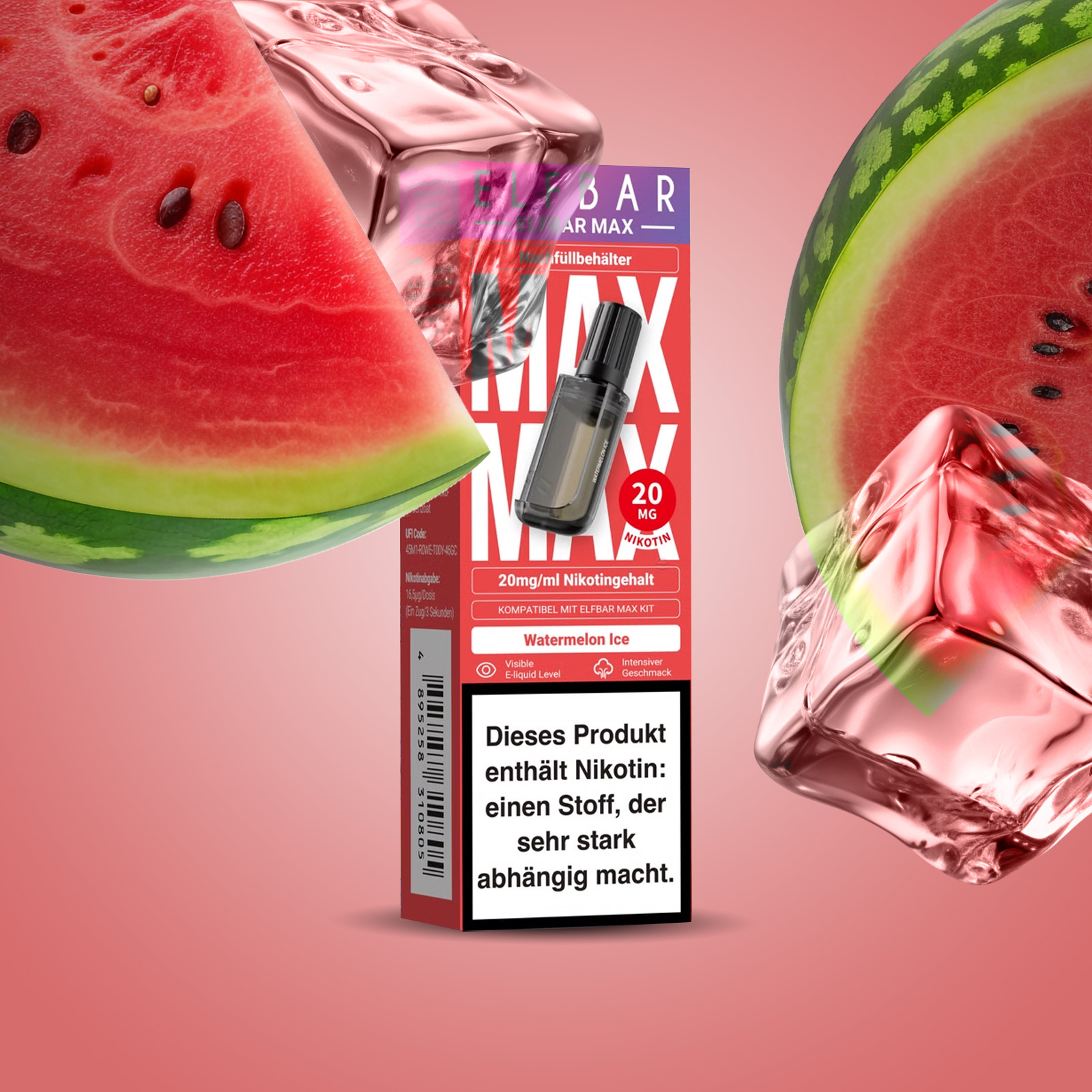 Elf Bar - Max - Pod - Watermelon Ice - 20 mg 1