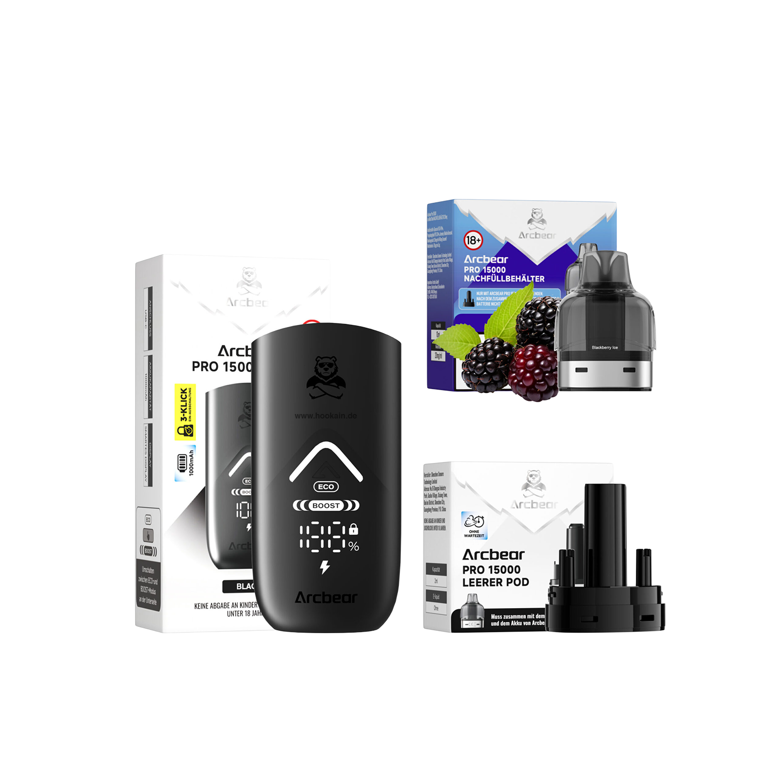 Arcbear Blackberry Ice Starter Kit 10ml Pod – bis zu 15.000 Puffs
