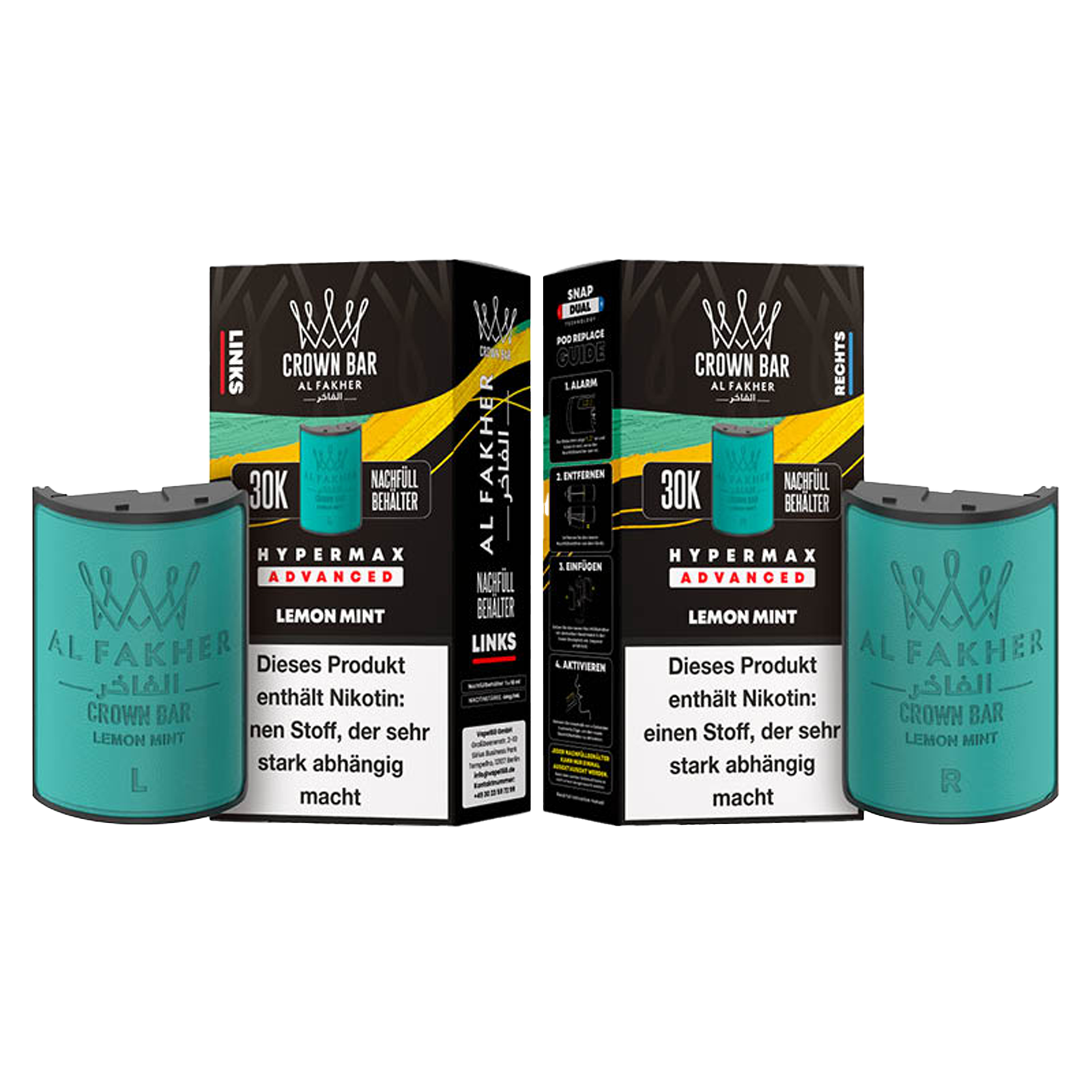Al Fakher - Crown Bar - Hypermax - Advanced - 30K - Lemon Mint 3