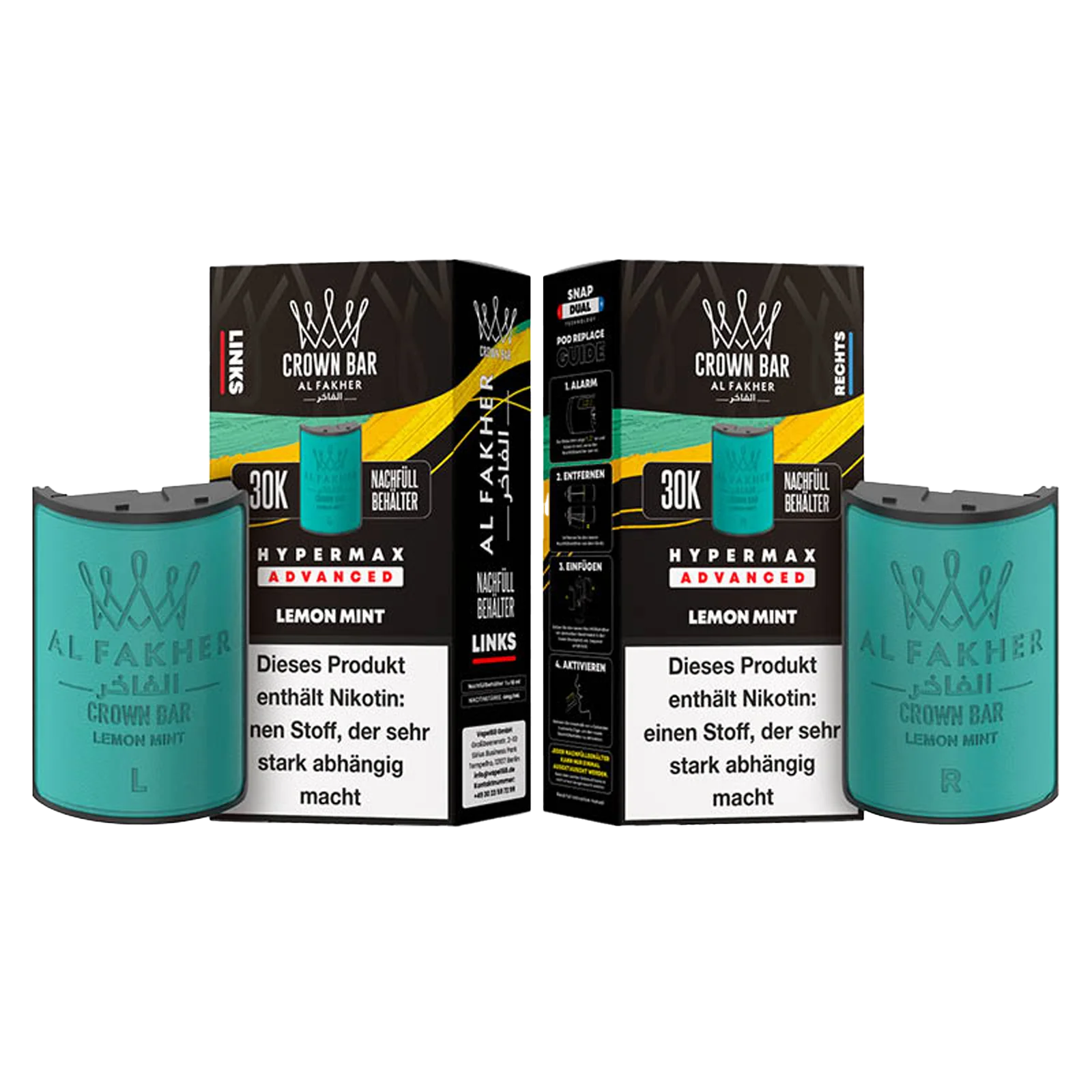 Al Fakher - Crown Bar - Hypermax - Advanced - 30K - Lemon Mint 3