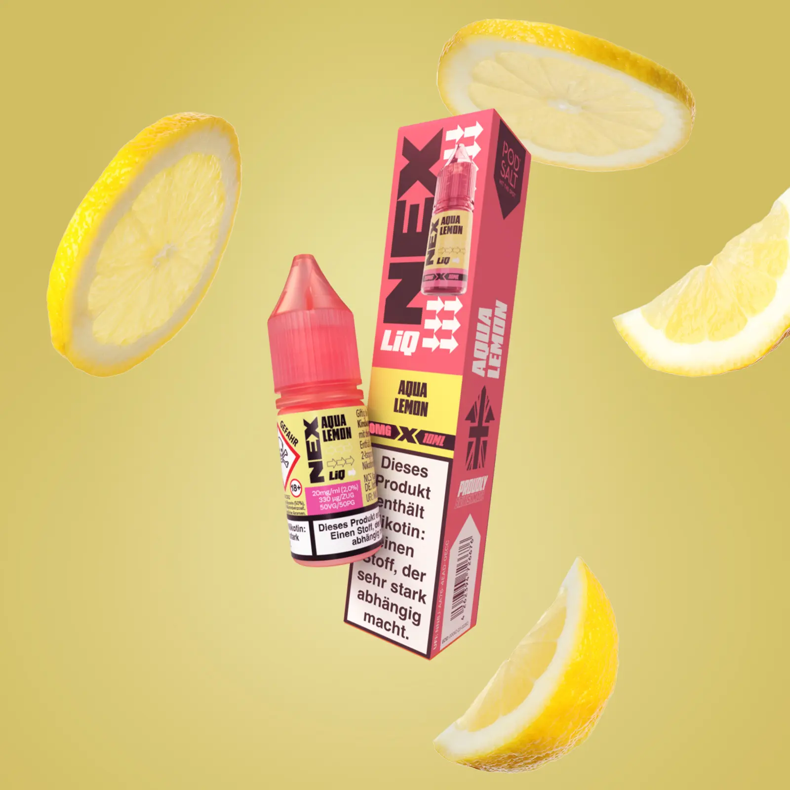 NexLiq - Pod Salt- NicSalt - 10 ml 0 mg Aqua Lemon 1