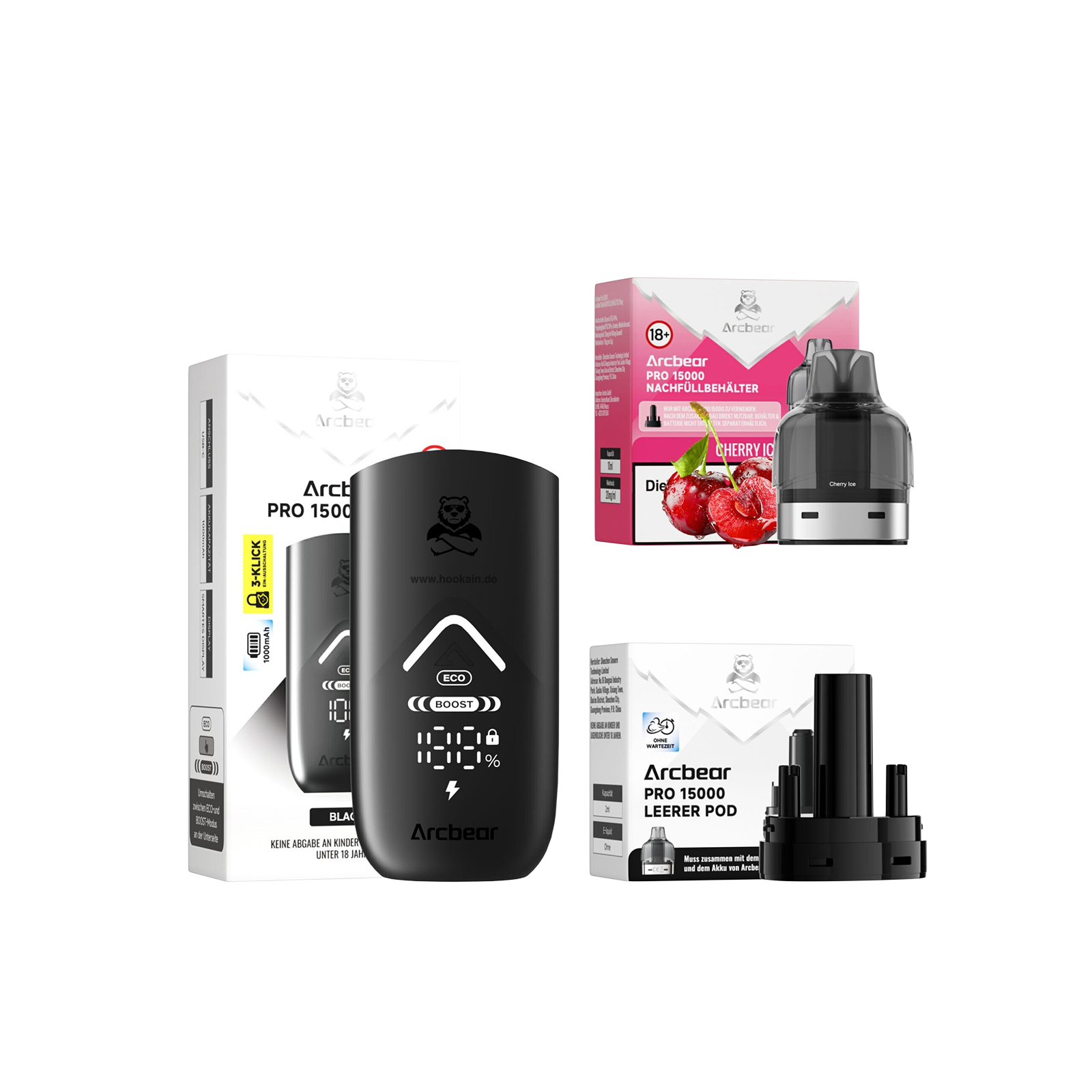 Arcbear Cherry Ice Starter Kit 10 ml Pod-System – 15000 Puffs