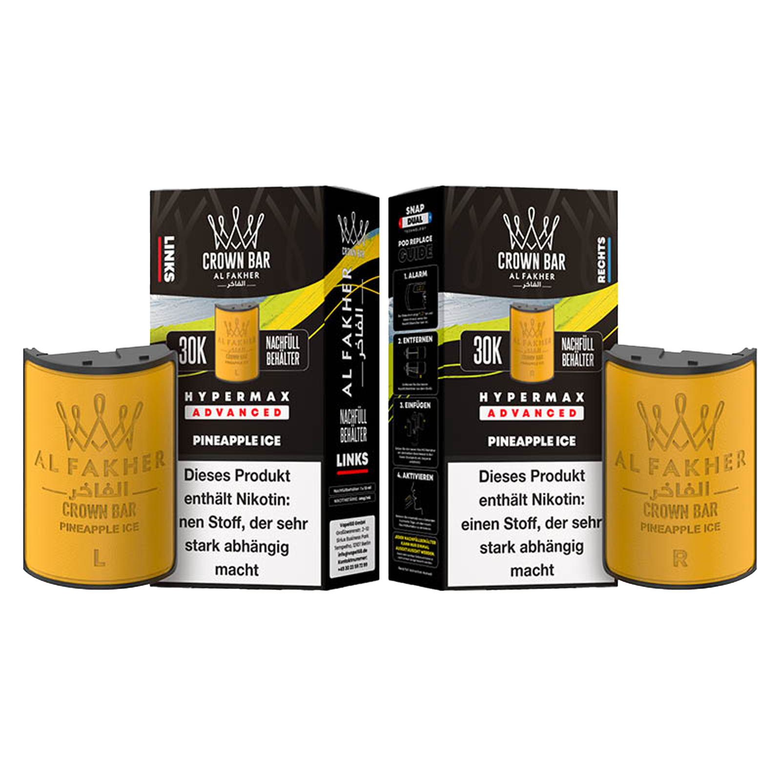 Al Fakher - Crown Bar - Hypermax - Advanced - 30K - Pineapple Ice 3