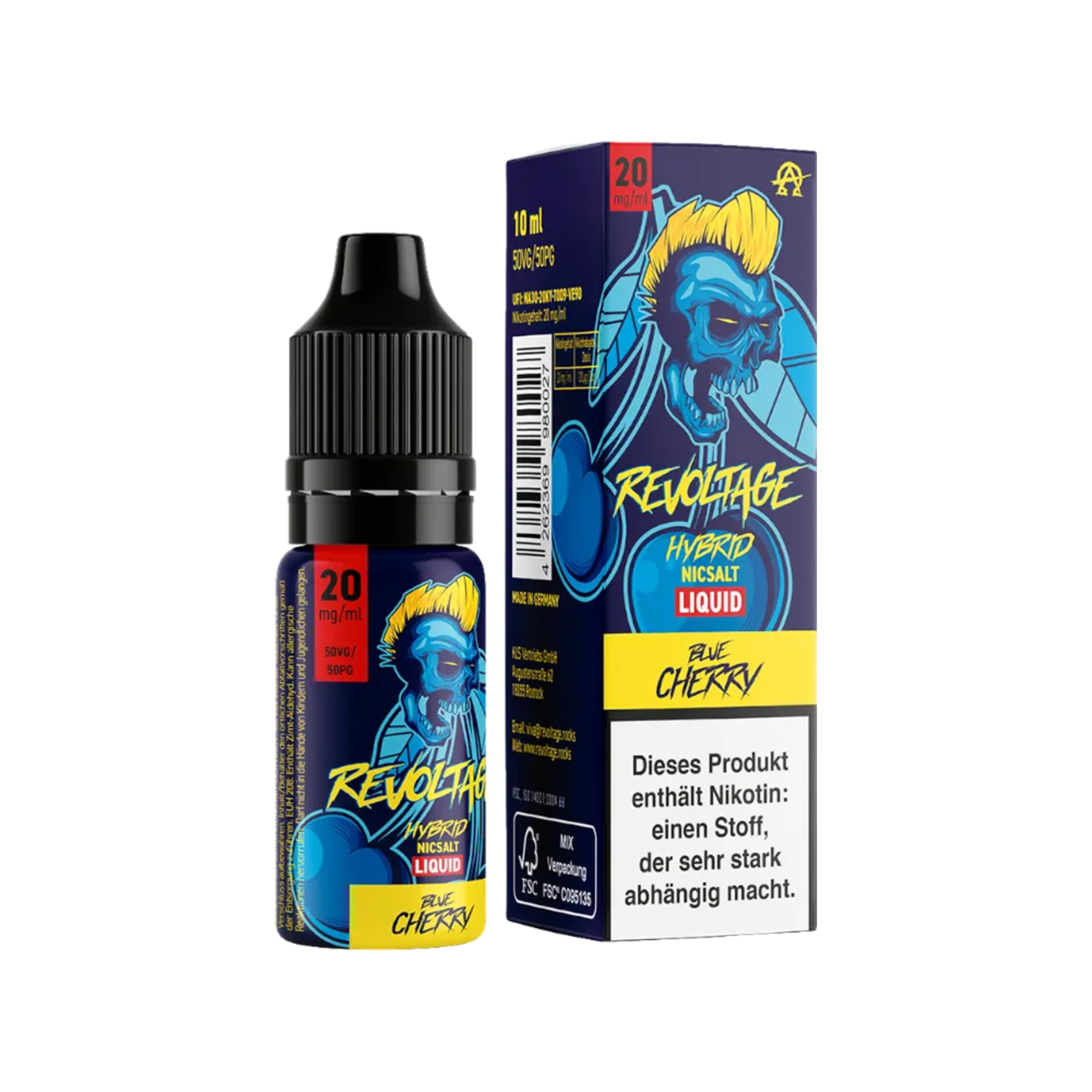 Revoltage - E-Liquid - Nikotinsalz - Blue Cherry - 10 ml - 20 mg 2