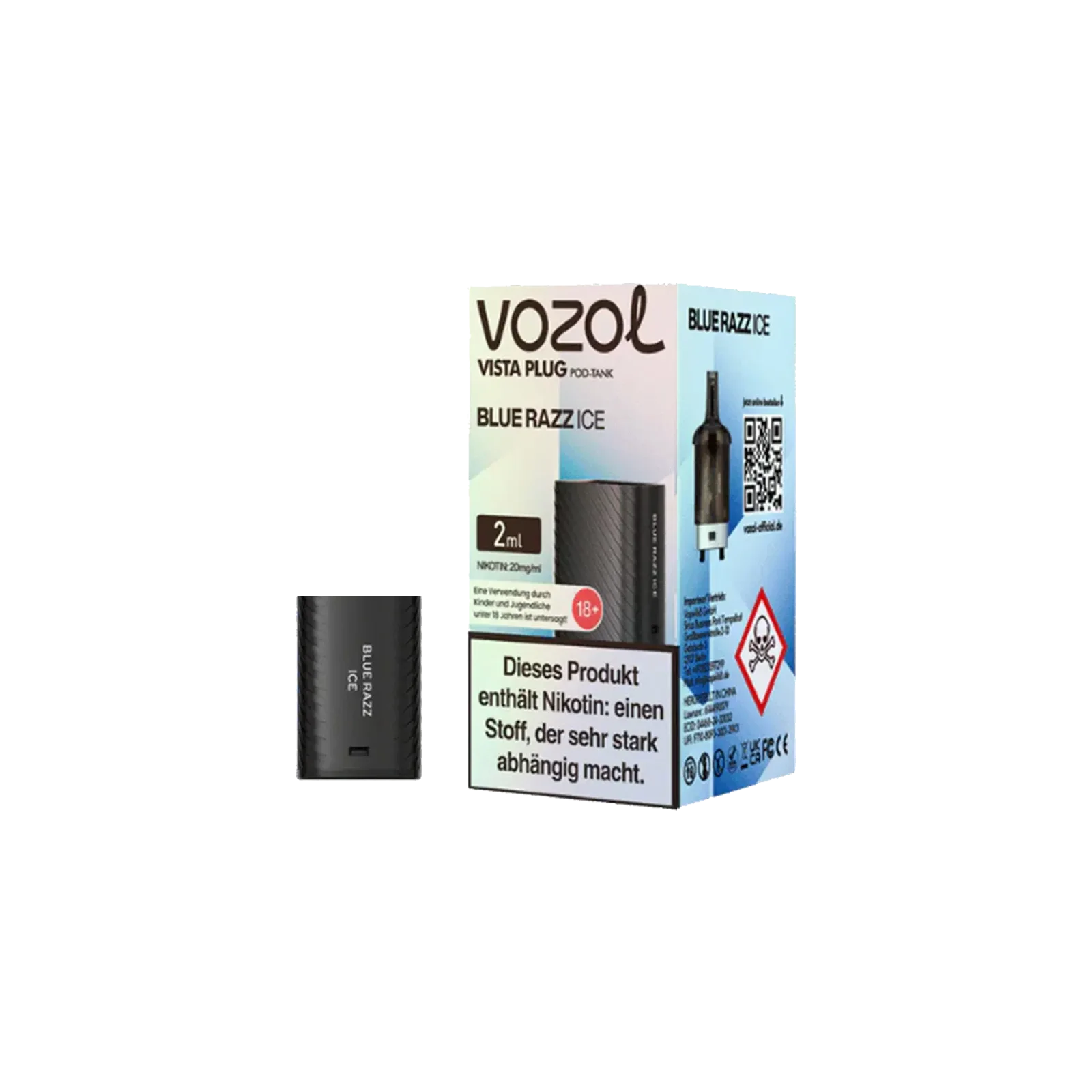 Vozol Vista Plug Blue Razz Ice 2 ml Verdampfer Pod – Frischer Geschmack