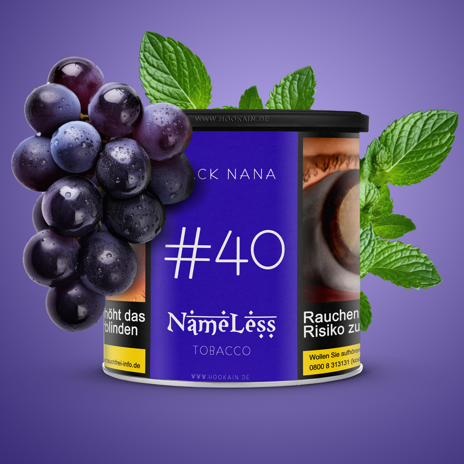 Nameless #40 Black Nana Shishatabak 200 g | Online bestellen 1
