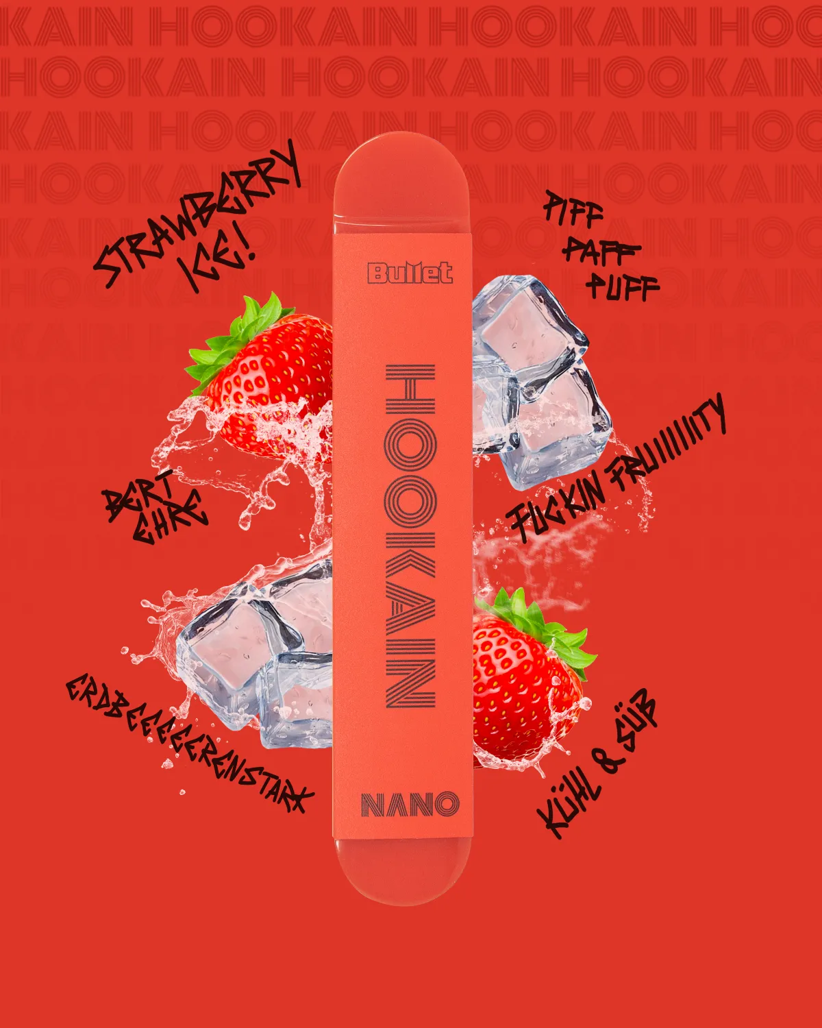 HOOKAiN Nano X Vapestick Strawberry Ice Einweg E-Zigarette