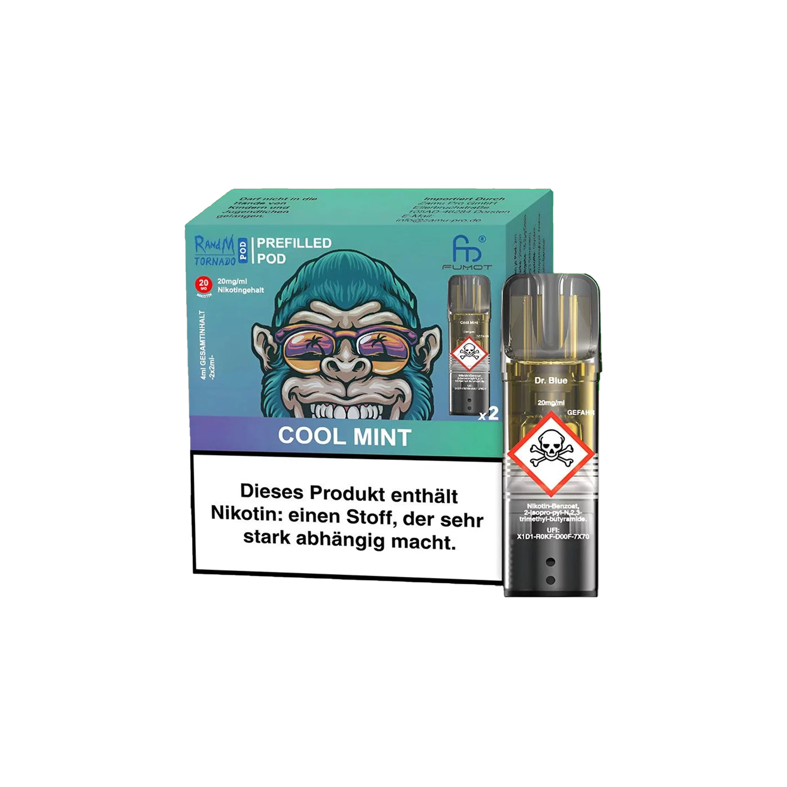 RandM  - Tornado Pods - Cool Mint - 2-Pack - 20 mg - 2 ml