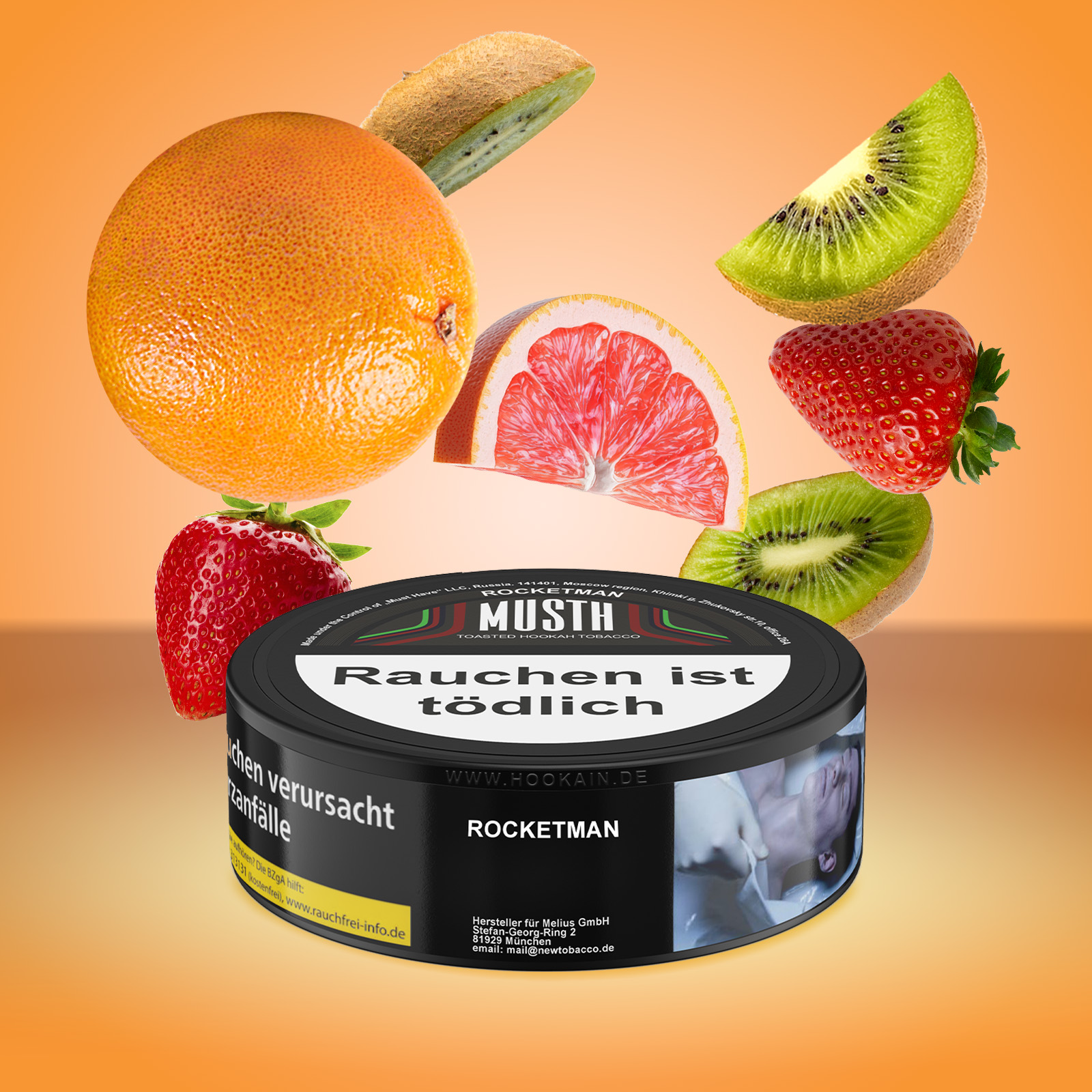 Must H Rocketman 125g – Blaue Himbeere Tabak 1