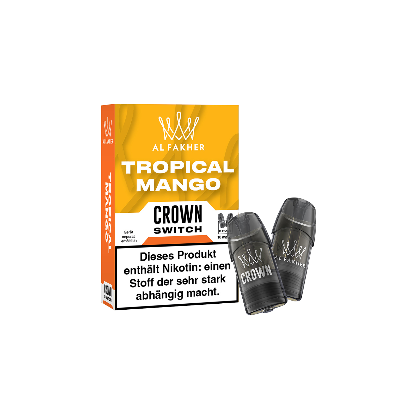 Al Fakher - Crown Switch - Prefilled Pods - 2 pcs. - Tropical Mango1