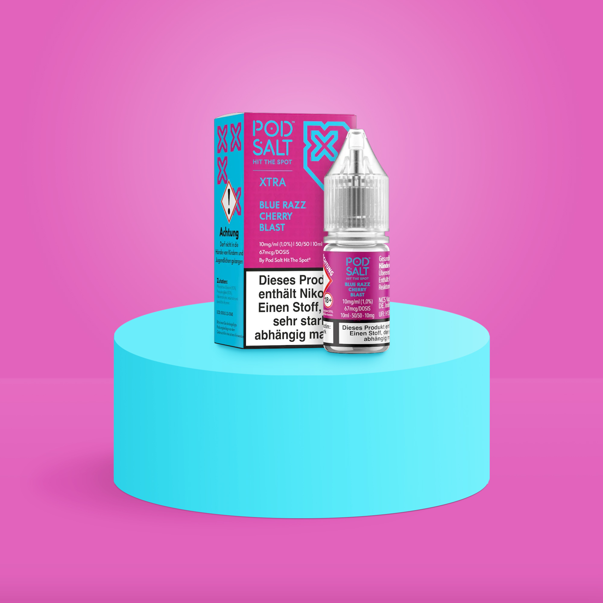 Pod Salt Xtra Nikotinsalz E-Liquid Blue Razz Cherry Blast 10 ml mit 10 mg g&uuml;nstig bestellen 1